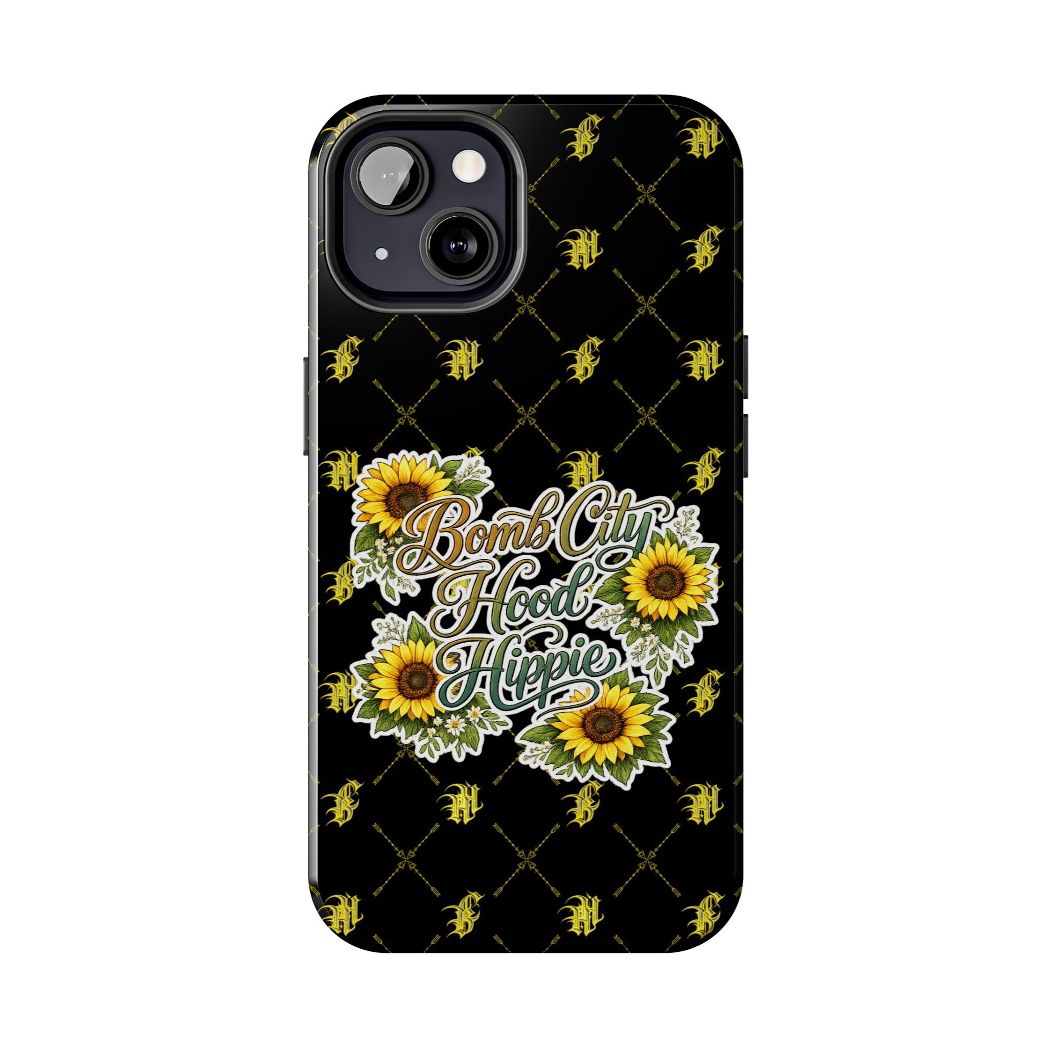 Tough Phone Case — "Bomb City Hood Hippie" Sunflower Protective Phone Cover