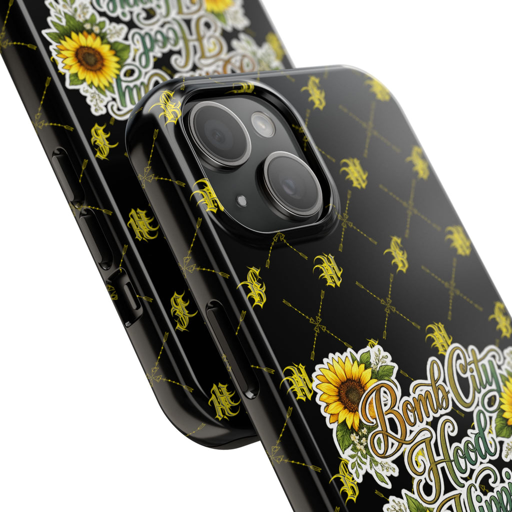 Tough Phone Case — "Bomb City Hood Hippie" Sunflower Protective Phone Cover