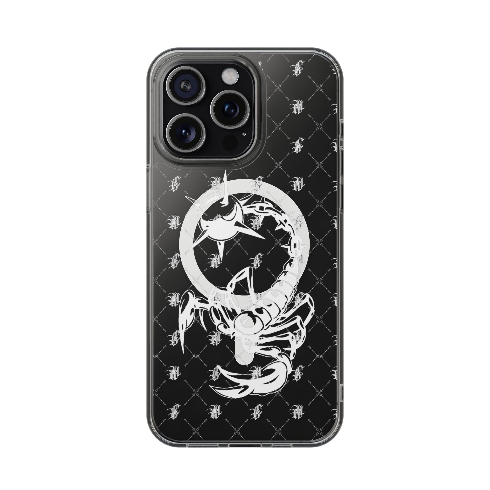 Clear Impact Phone Case — White Floral Venus Symbol (Magnetic, Shockproof)