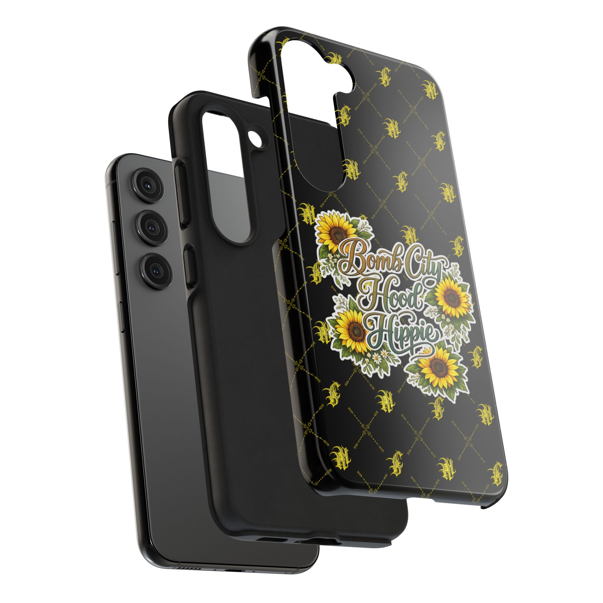 Tough Phone Case — "Bomb City Hood Hippie" Sunflower Protective Phone Cover