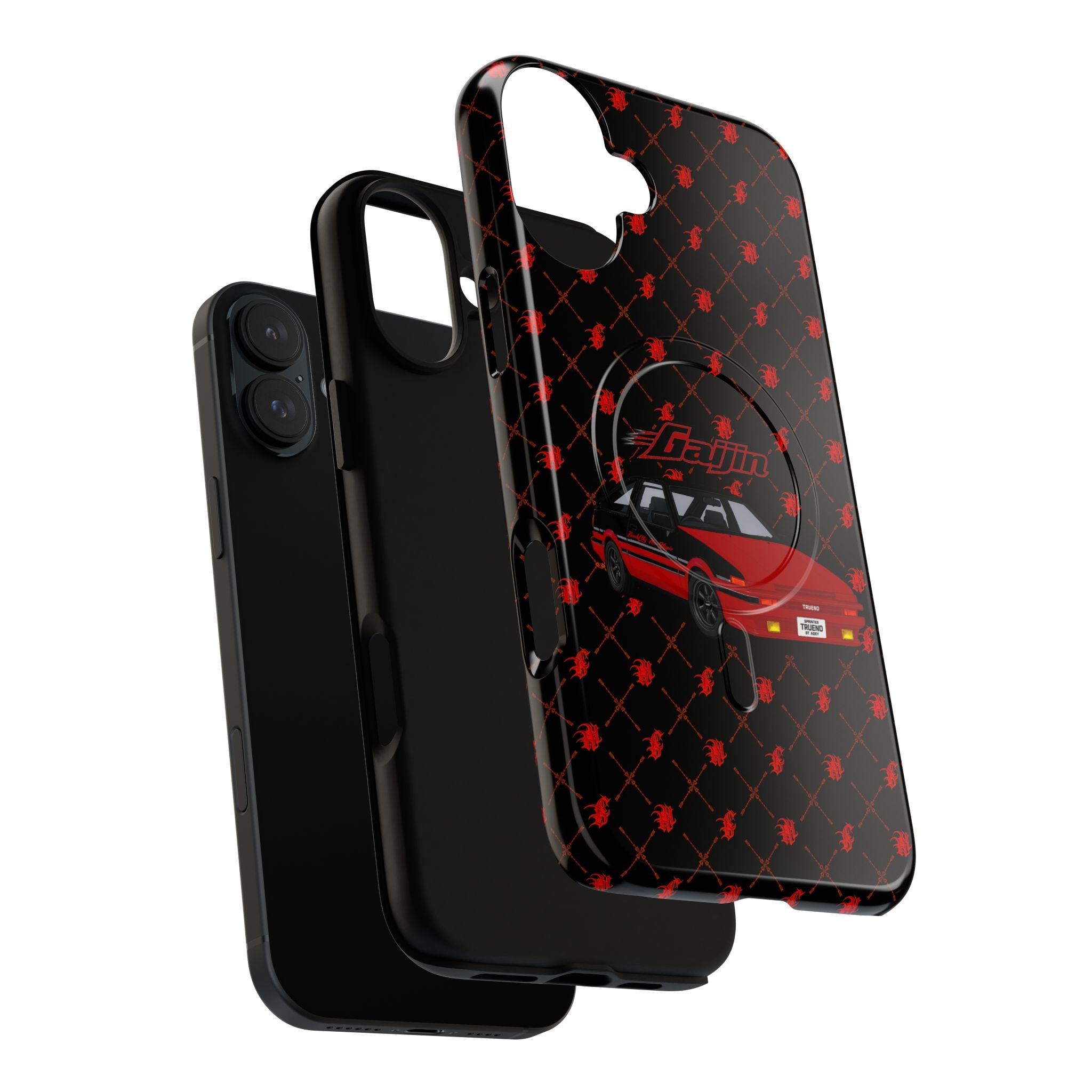 Retro Red Sports Car Tough Magnetic Phone Case — 'Ganja' Graphic