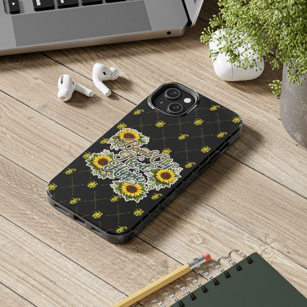 Tough Phone Case — "Bomb City Hood Hippie" Sunflower Protective Phone Cover