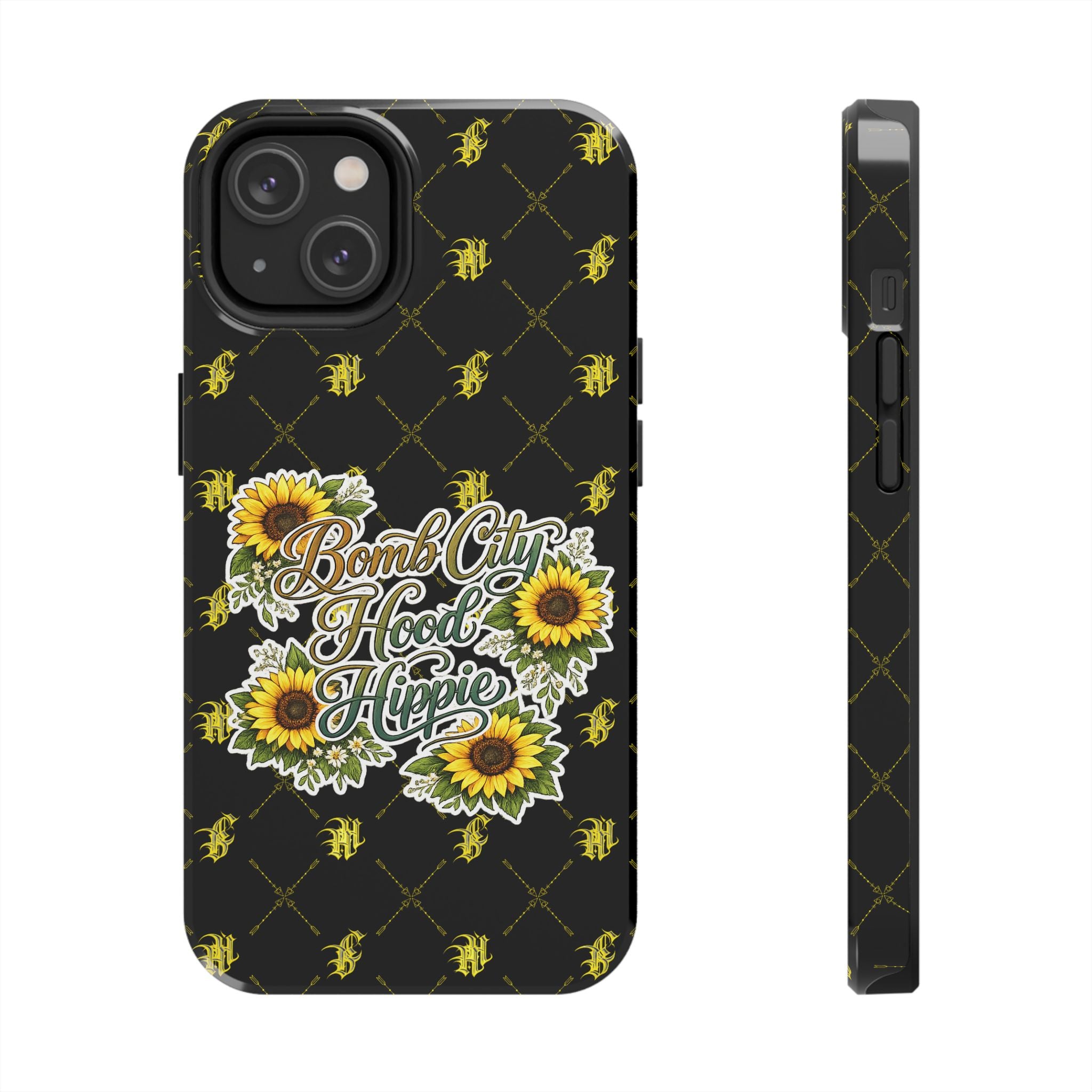 Tough Phone Case — "Bomb City Hood Hippie" Sunflower Protective Phone Cover