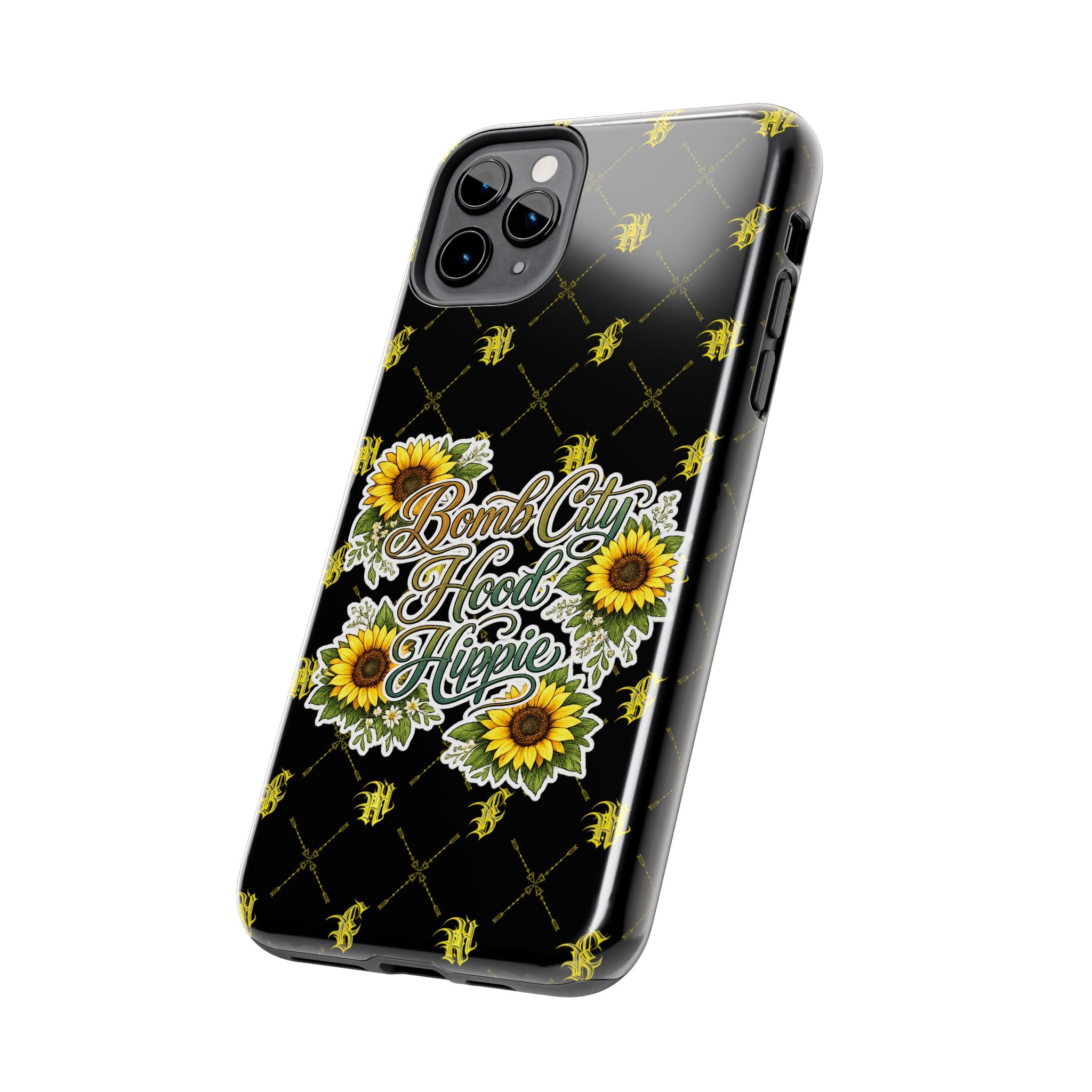 Tough Phone Case — "Bomb City Hood Hippie" Sunflower Protective Phone Cover