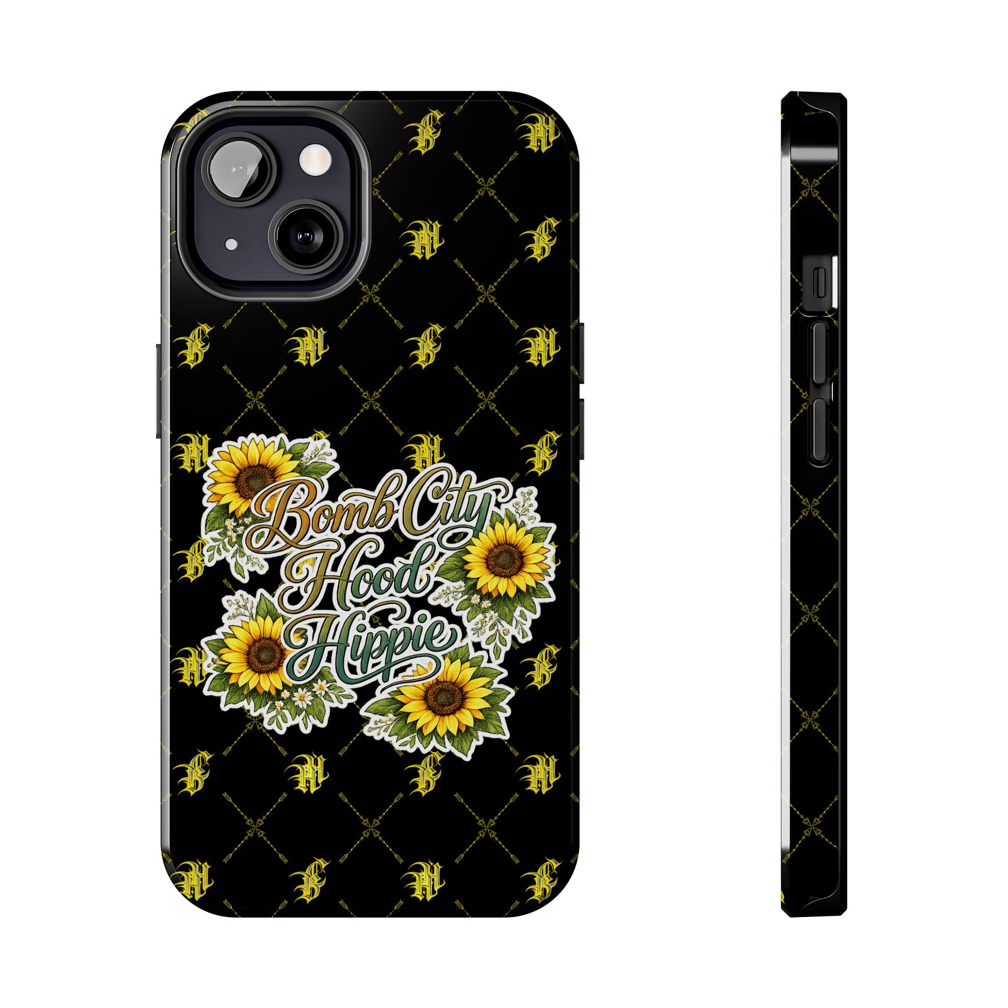 Tough Phone Case — "Bomb City Hood Hippie" Sunflower Protective Phone Cover
