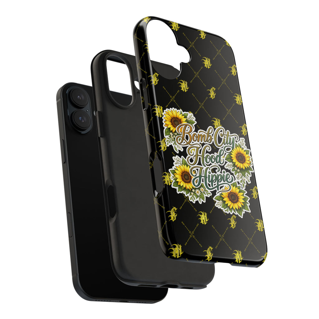 Tough Phone Case — "Bomb City Hood Hippie" Sunflower Protective Phone Cover