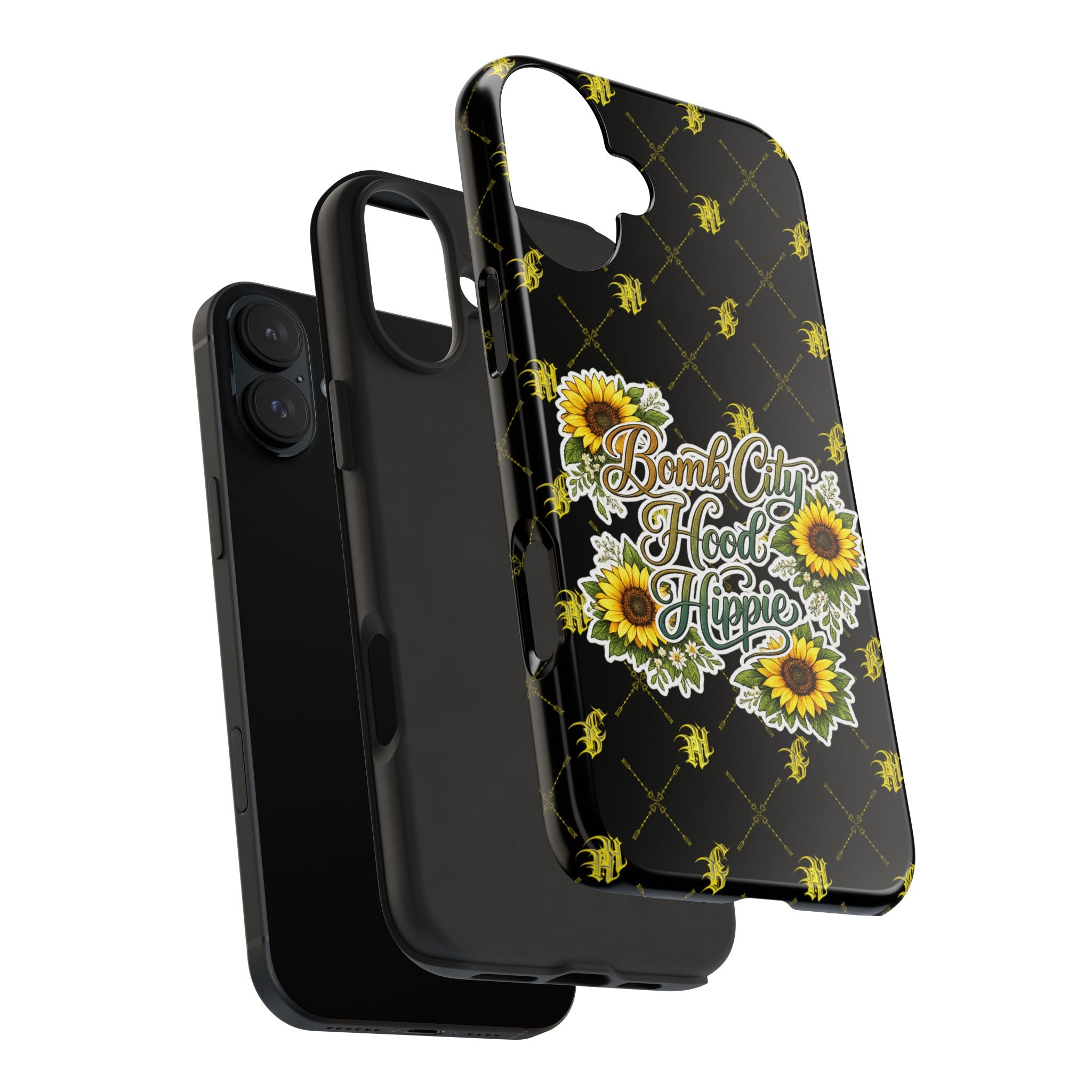 Tough Phone Case — "Bomb City Hood Hippie" Sunflower Protective Phone Cover