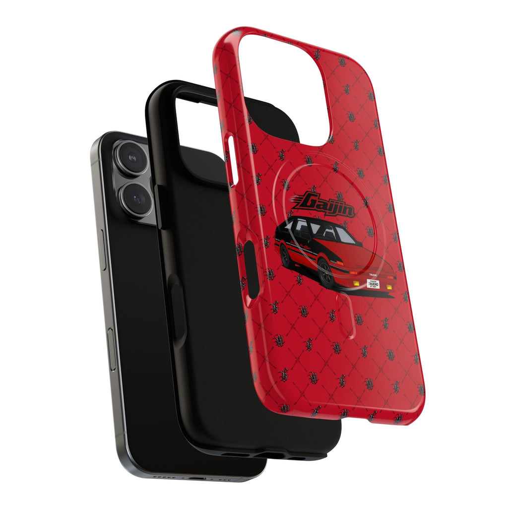 Red Retro Drift Car Tough Magnetic Phone Case — "Gajin" Graphic