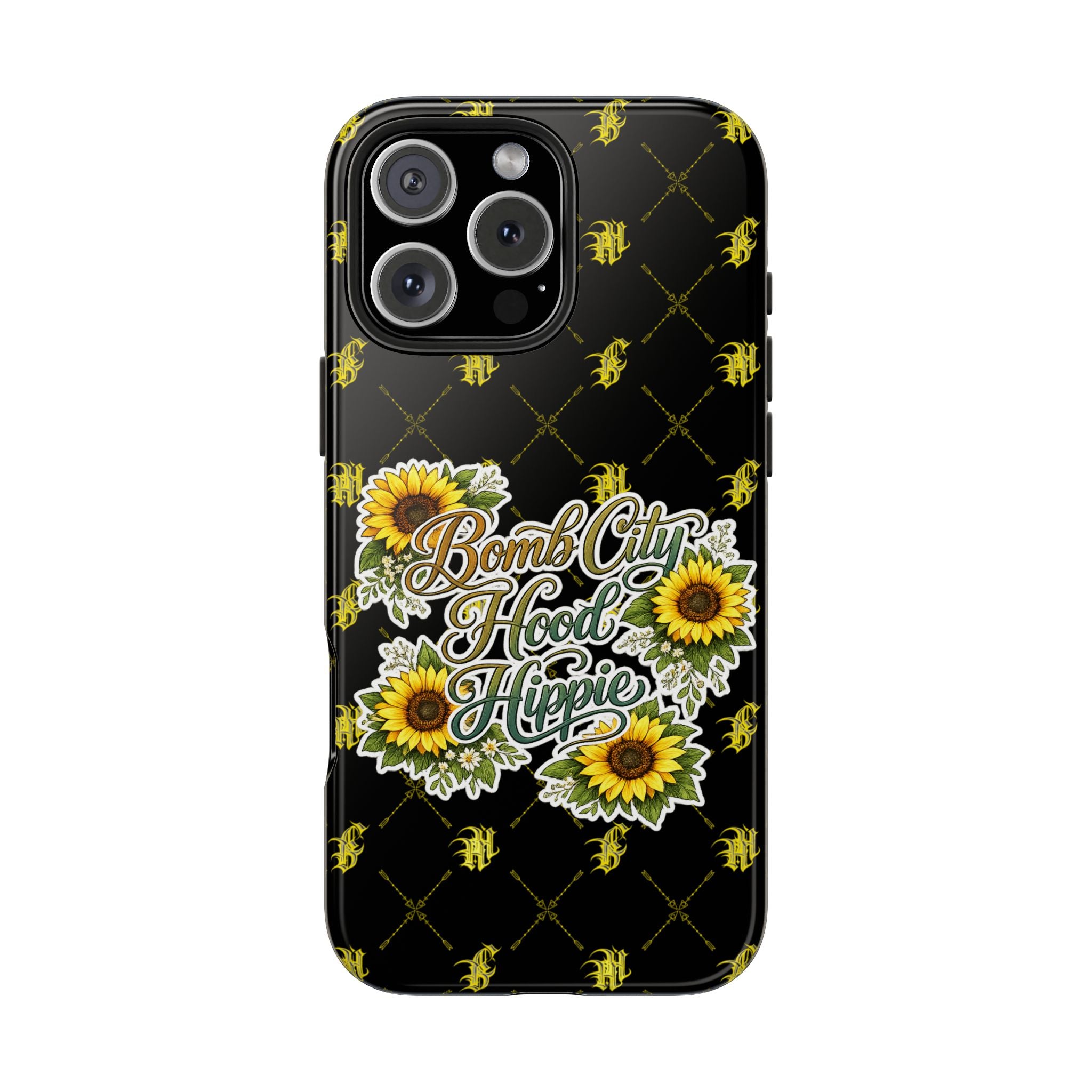 Tough Phone Case — "Bomb City Hood Hippie" Sunflower Protective Phone Cover
