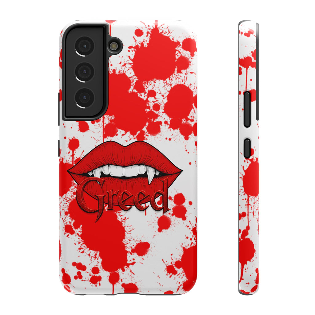 Vampire Lips Phone Case — Red Blood Splatter Impact-Resistant Case