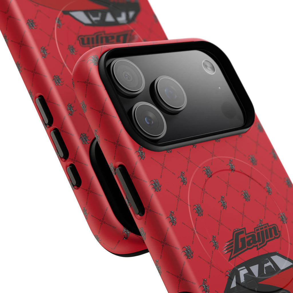 Red JDM Drift Car Magnetic Phone Case — 'Gaijin' Retro Racing Design