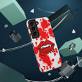 Vampire Lips Phone Case — Red Blood Splatter Impact-Resistant Case