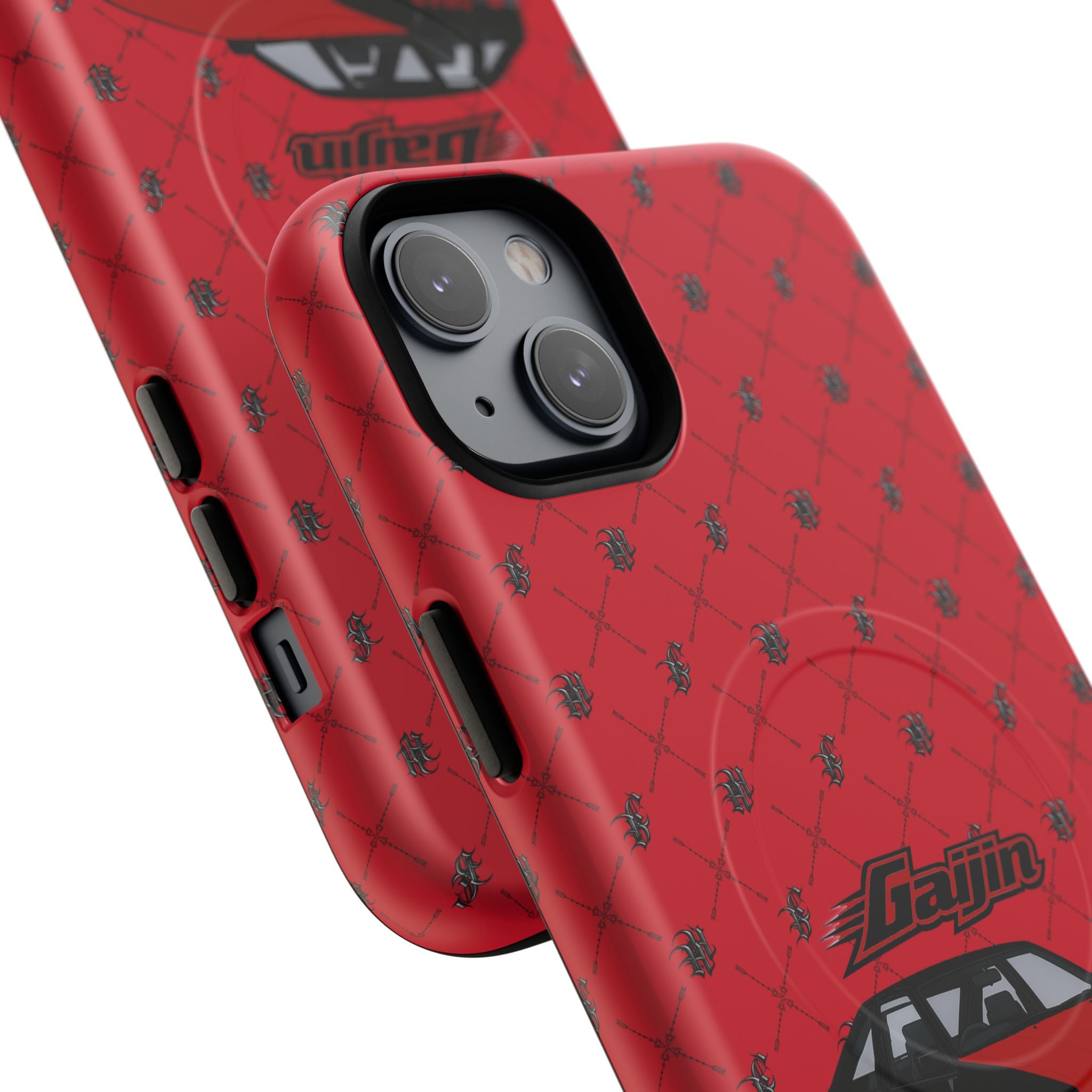 Red JDM Drift Car Magnetic Phone Case — 'Gaijin' Retro Racing Design