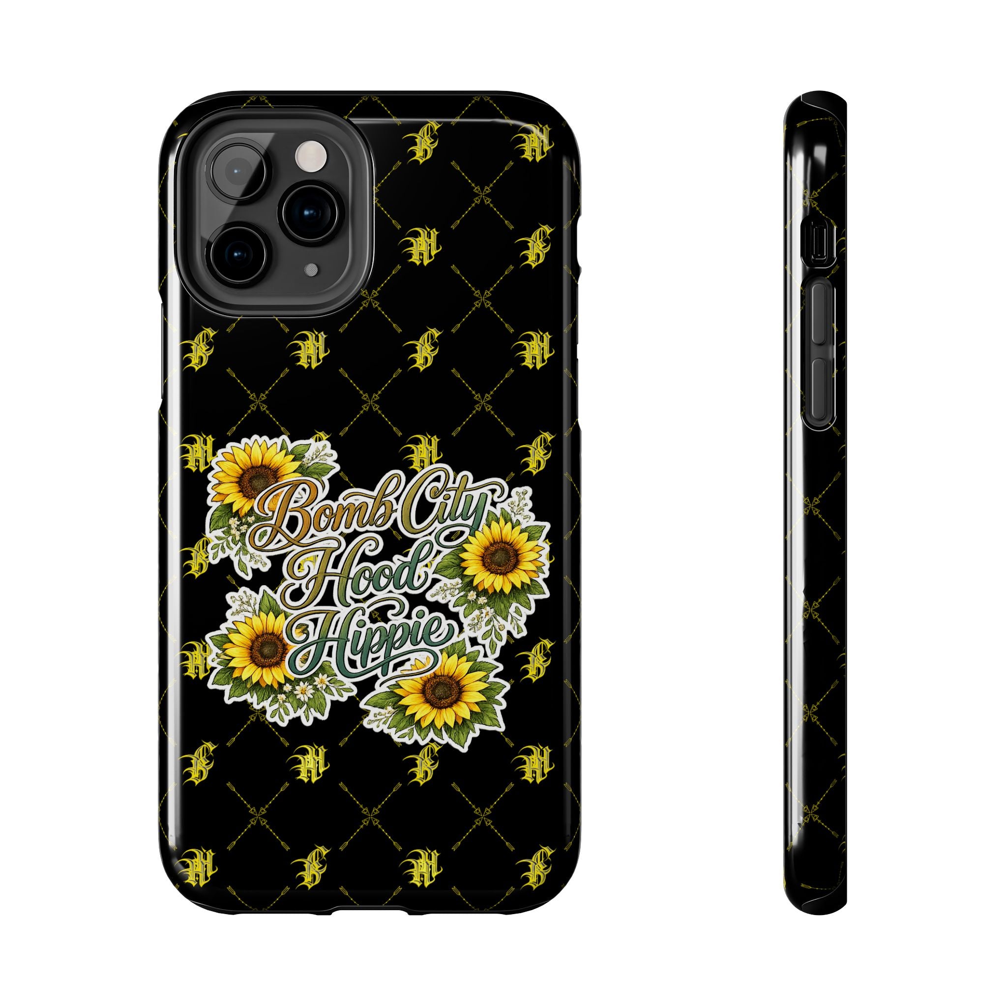 Tough Phone Case — "Bomb City Hood Hippie" Sunflower Protective Phone Cover