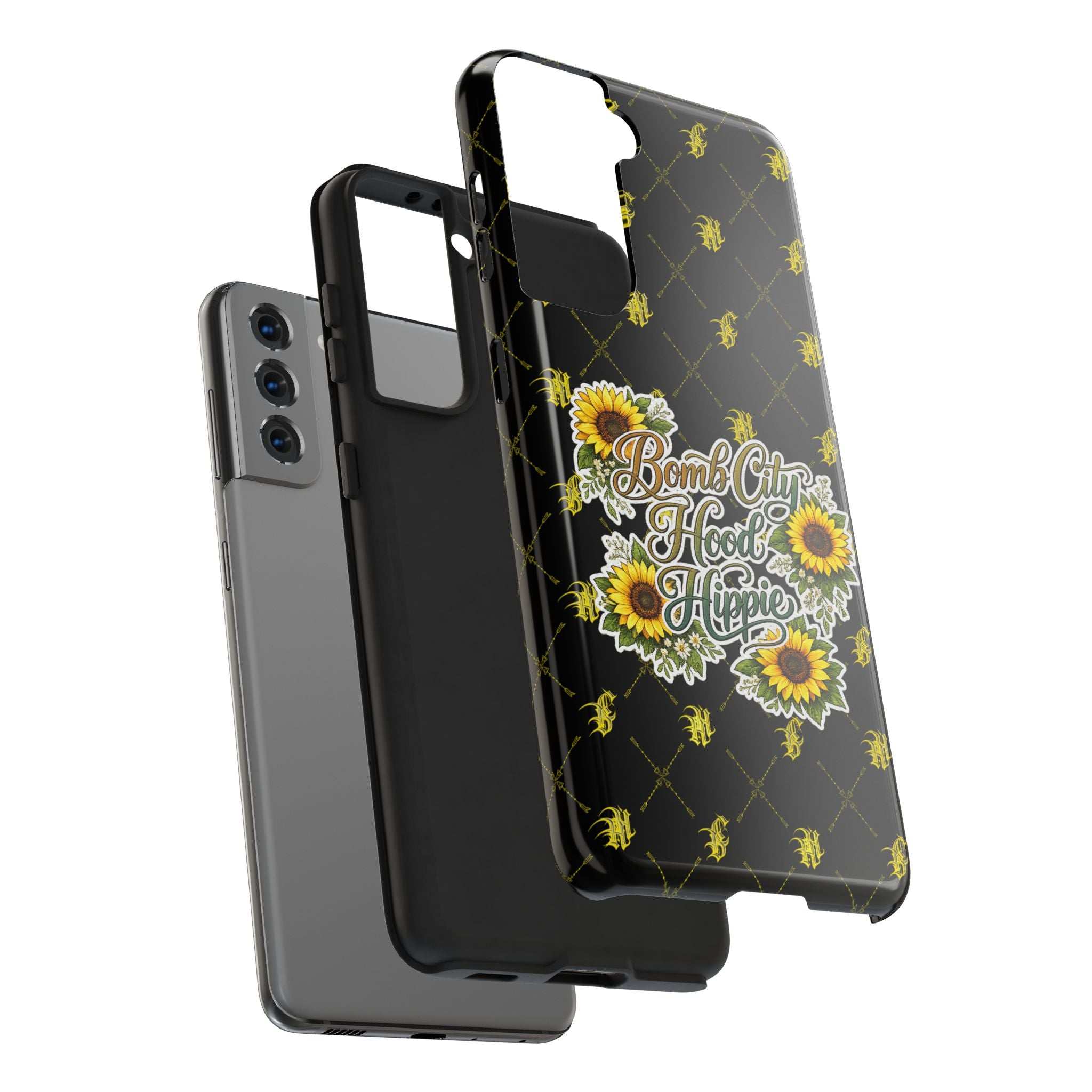 Tough Phone Case — "Bomb City Hood Hippie" Sunflower Protective Phone Cover