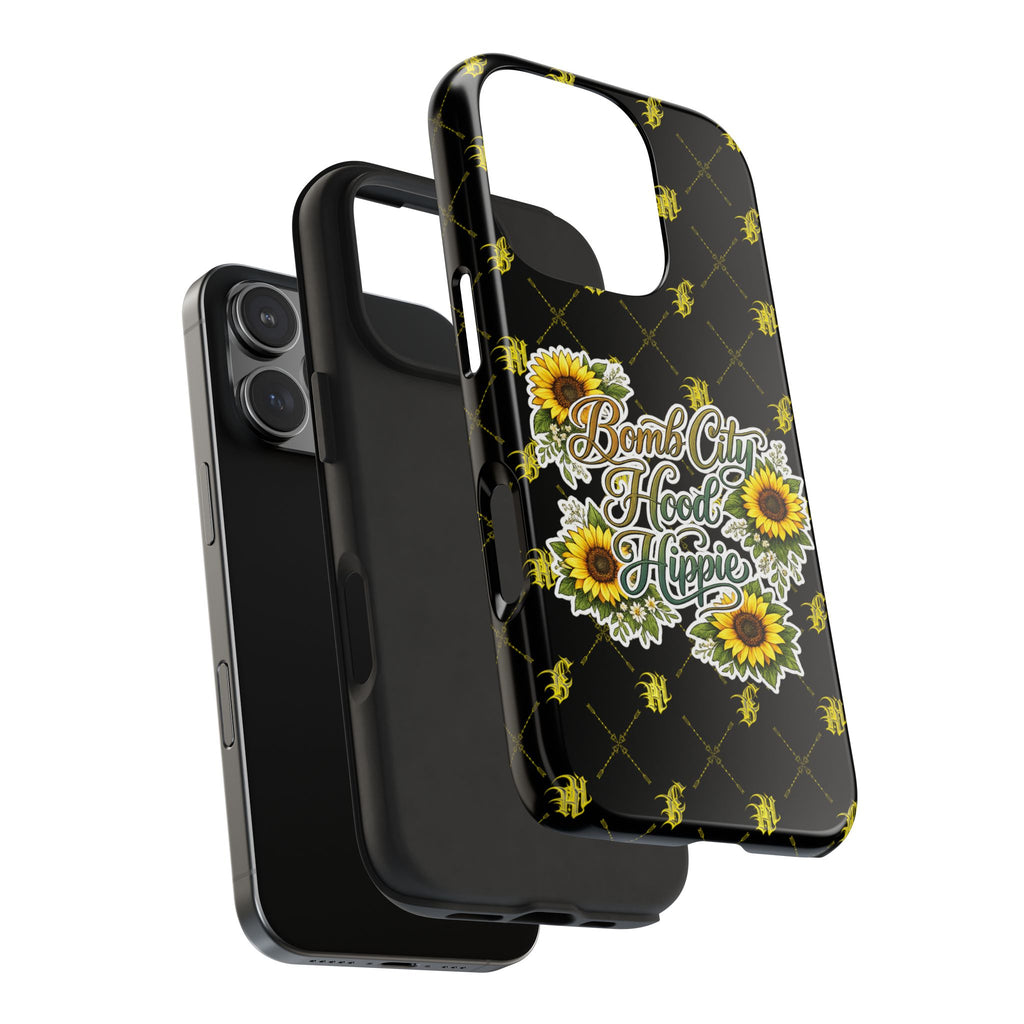 Tough Phone Case — "Bomb City Hood Hippie" Sunflower Protective Phone Cover