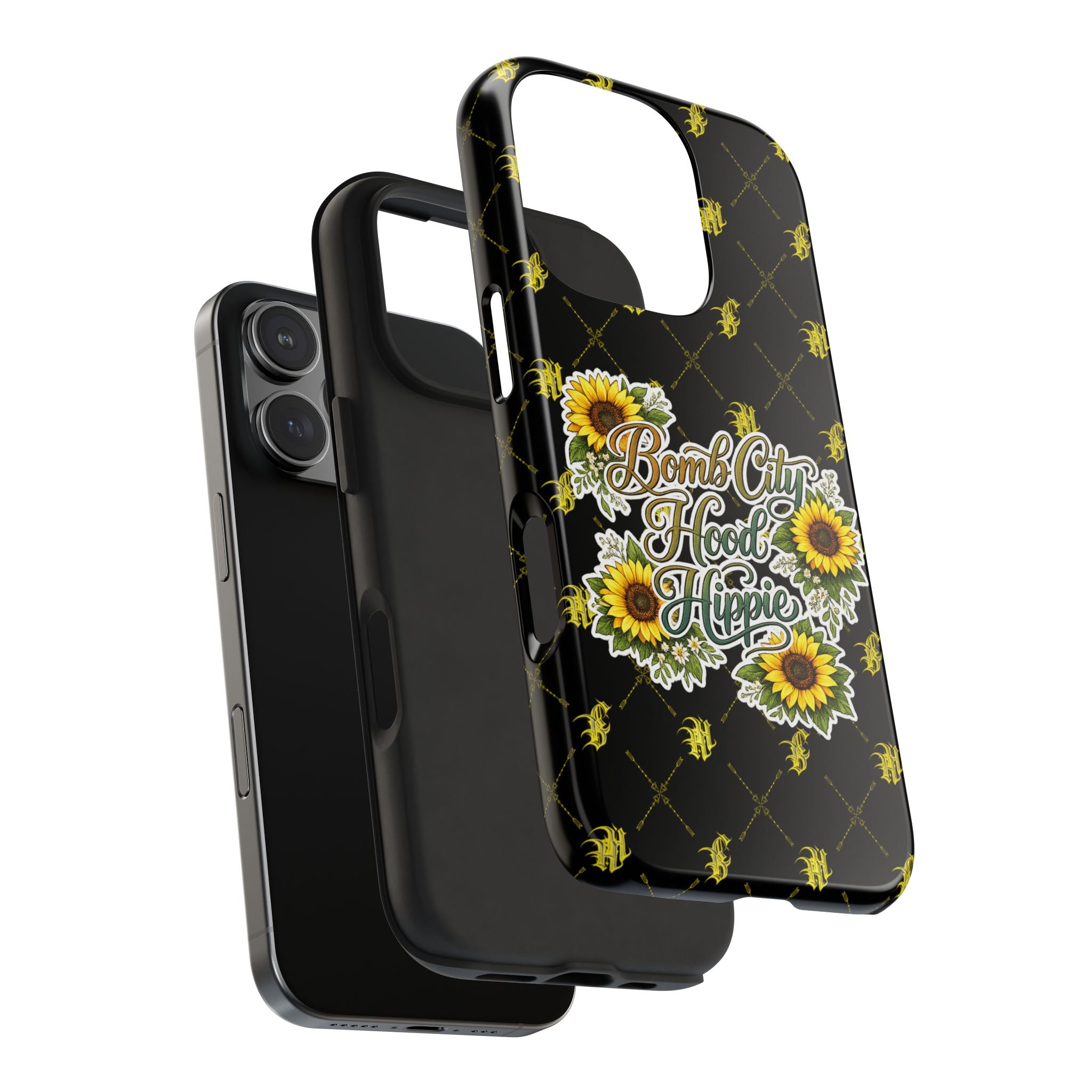 Tough Phone Case — "Bomb City Hood Hippie" Sunflower Protective Phone Cover