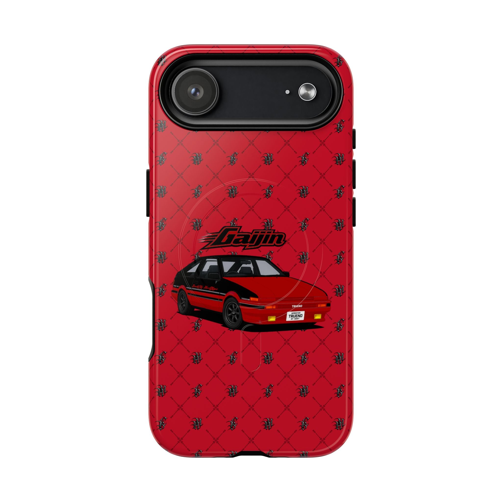 Red Retro Drift Car Tough Magnetic Phone Case — "Gajin" Graphic
