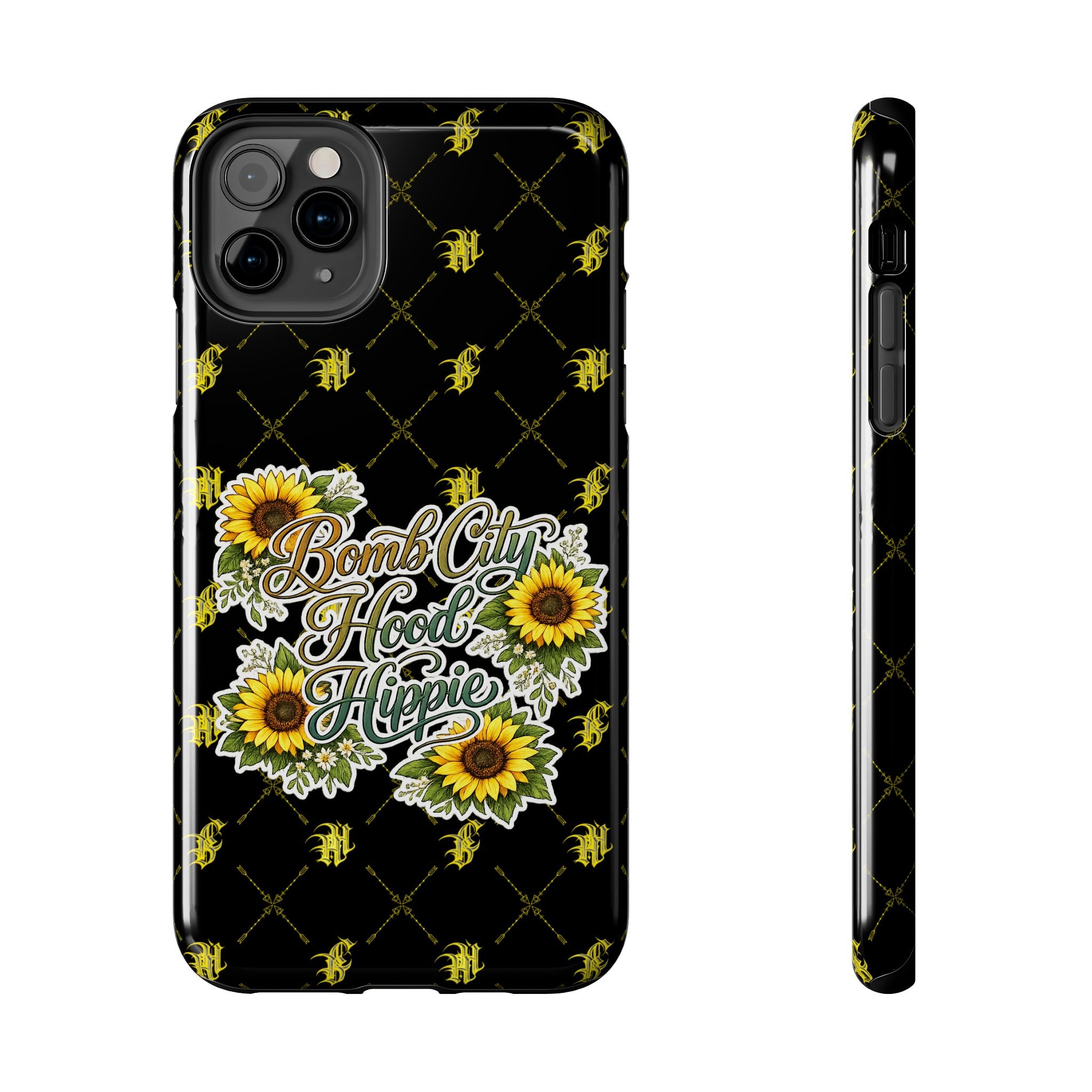 Tough Phone Case — "Bomb City Hood Hippie" Sunflower Protective Phone Cover