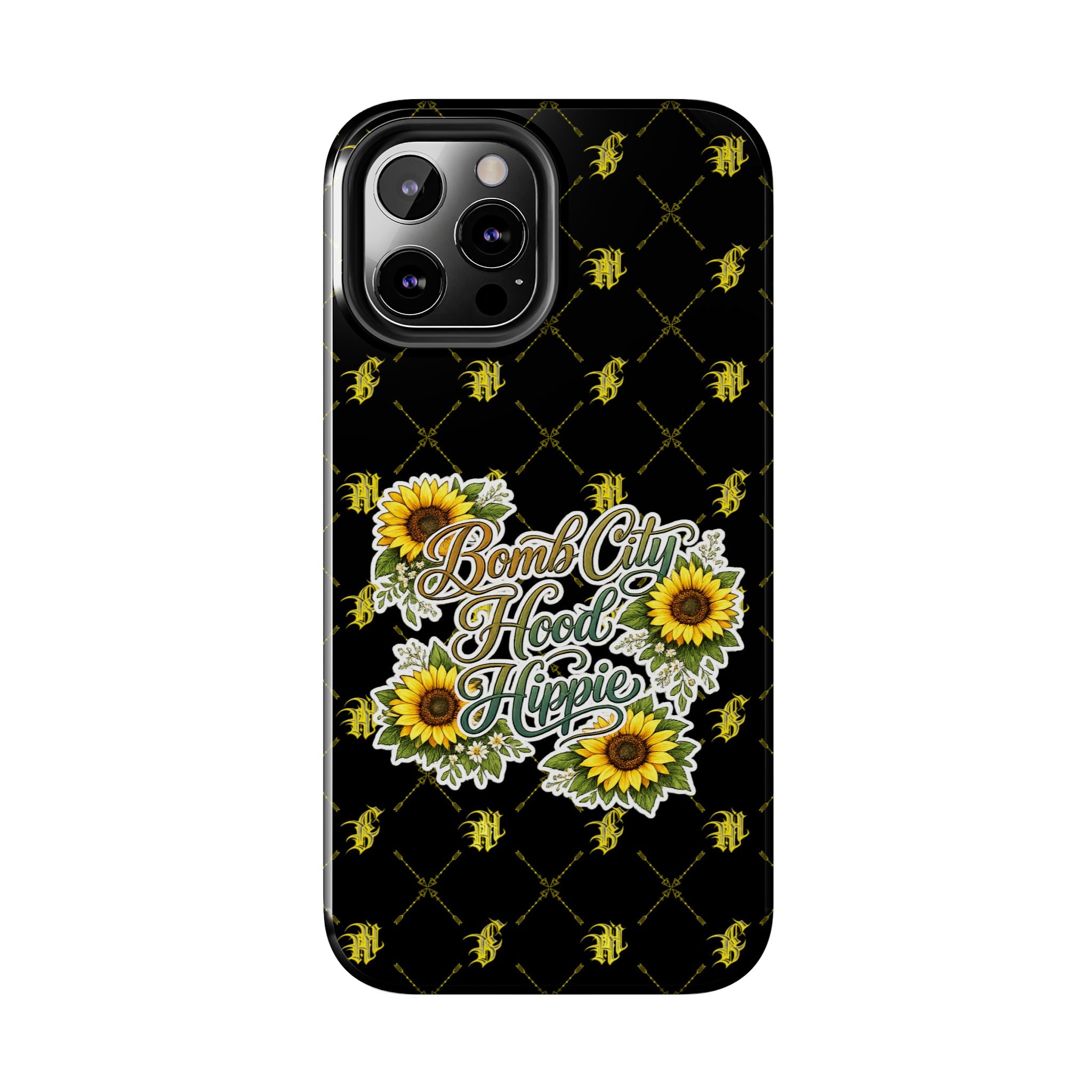 Tough Phone Case — "Bomb City Hood Hippie" Sunflower Protective Phone Cover