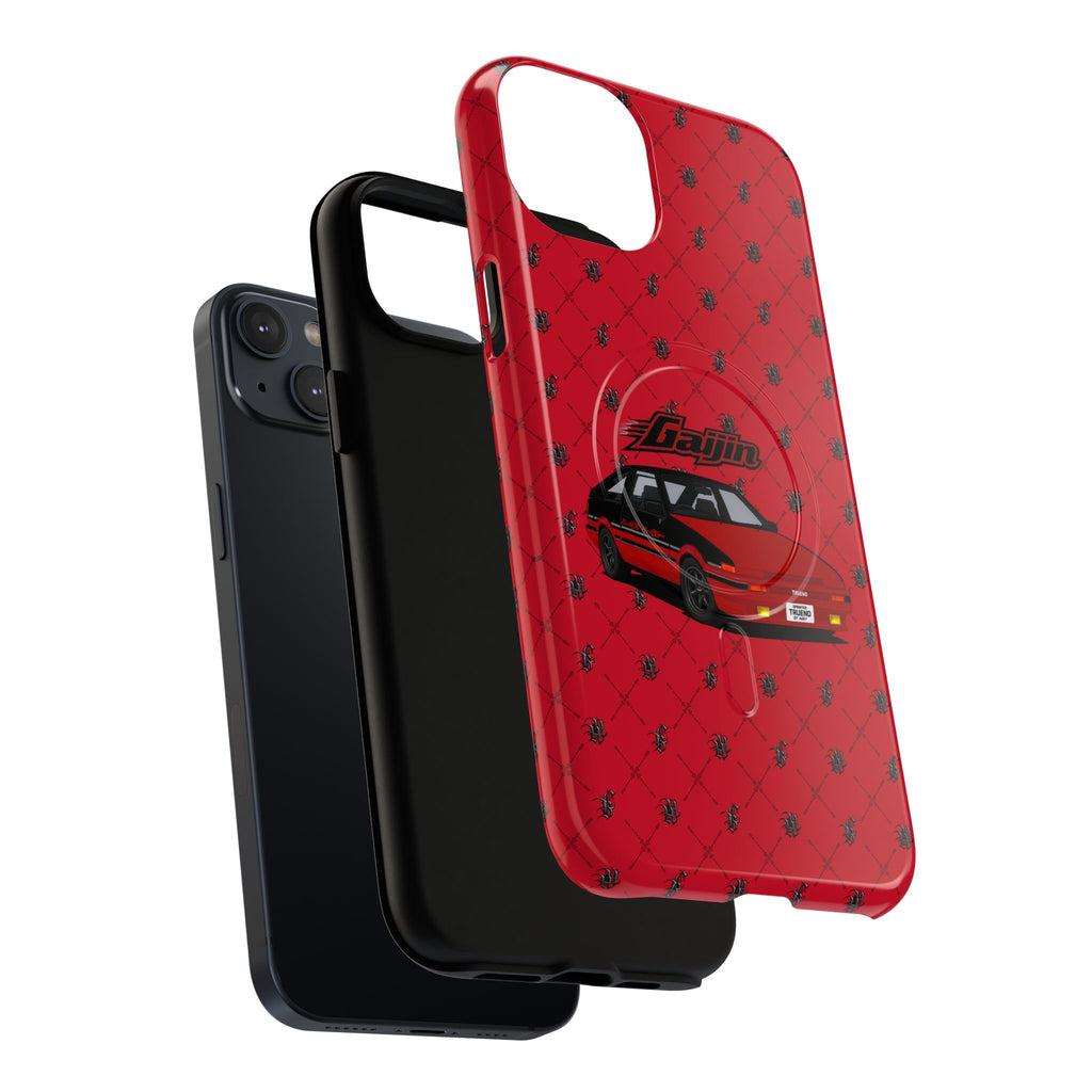Red Retro Drift Car Tough Magnetic Phone Case — "Gajin" Graphic