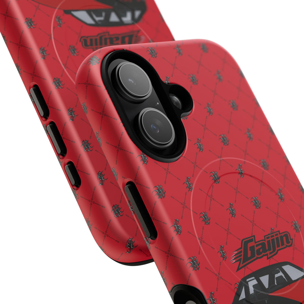 Red JDM Drift Car Magnetic Phone Case — 'Gaijin' Retro Racing Design