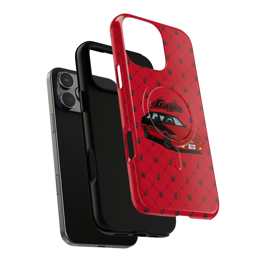 Red Retro Drift Car Tough Magnetic Phone Case — "Gajin" Graphic