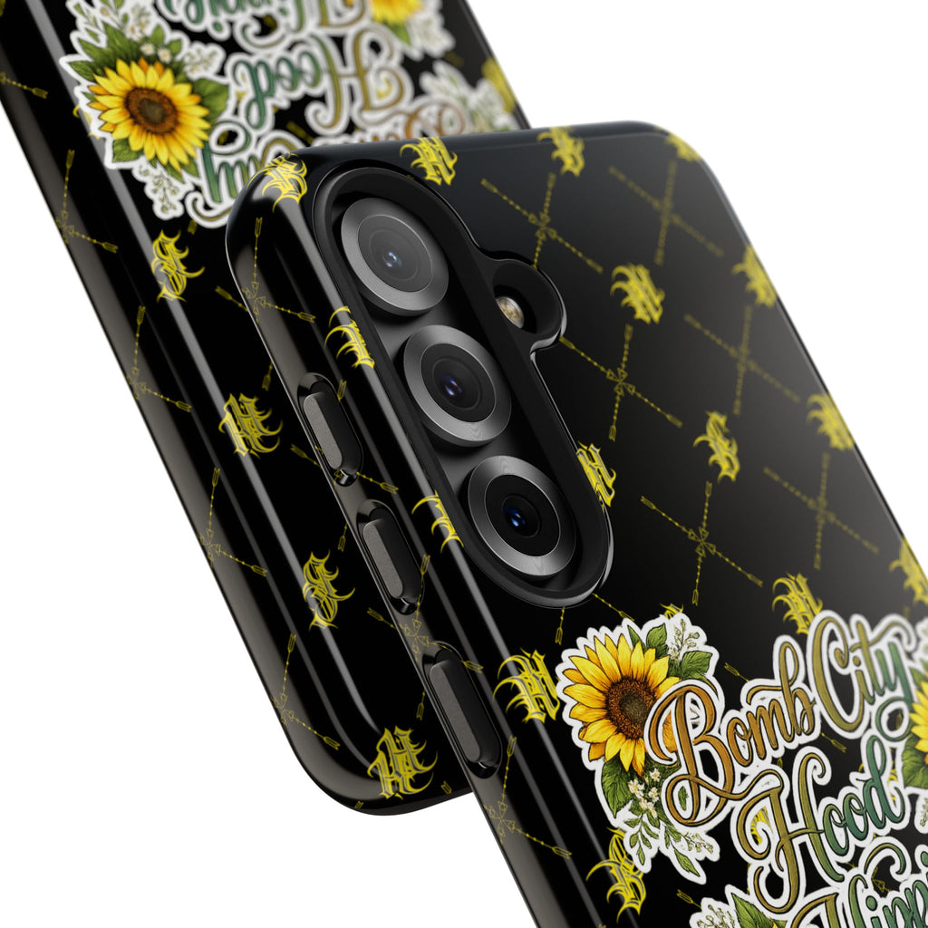 Tough Phone Case — "Bomb City Hood Hippie" Sunflower Protective Phone Cover