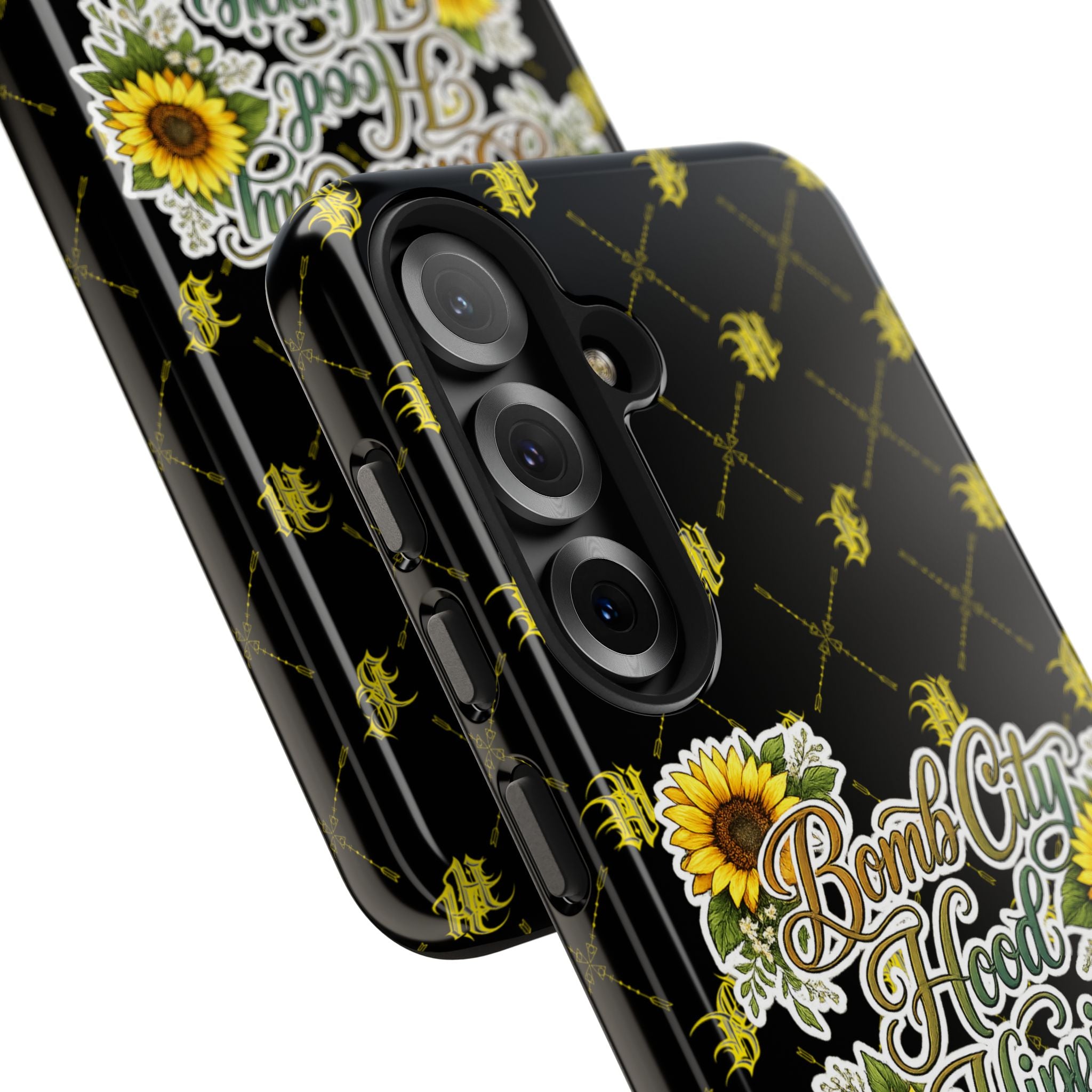 Tough Phone Case — "Bomb City Hood Hippie" Sunflower Protective Phone Cover