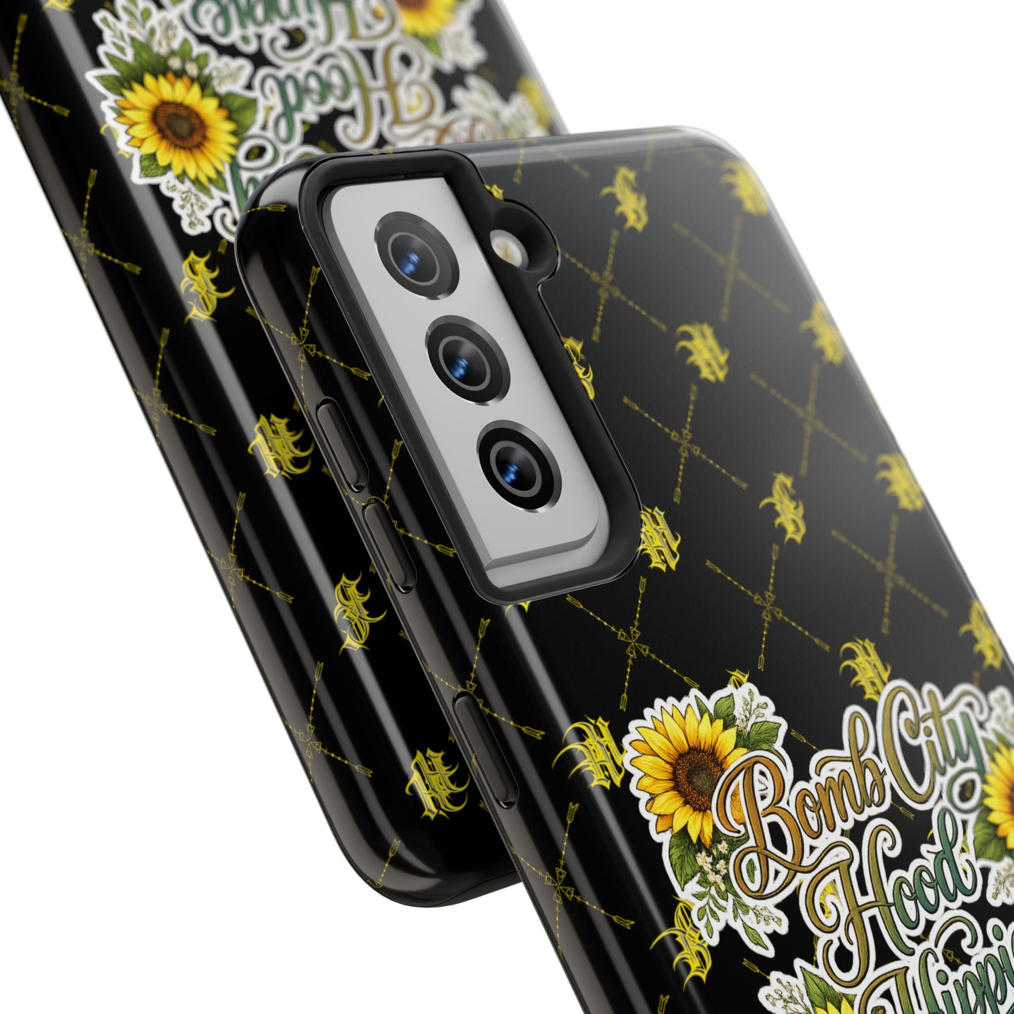 Tough Phone Case — "Bomb City Hood Hippie" Sunflower Protective Phone Cover