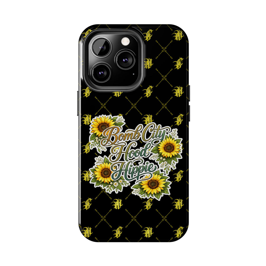 Tough Phone Case — "Bomb City Hood Hippie" Sunflower Protective Phone Cover