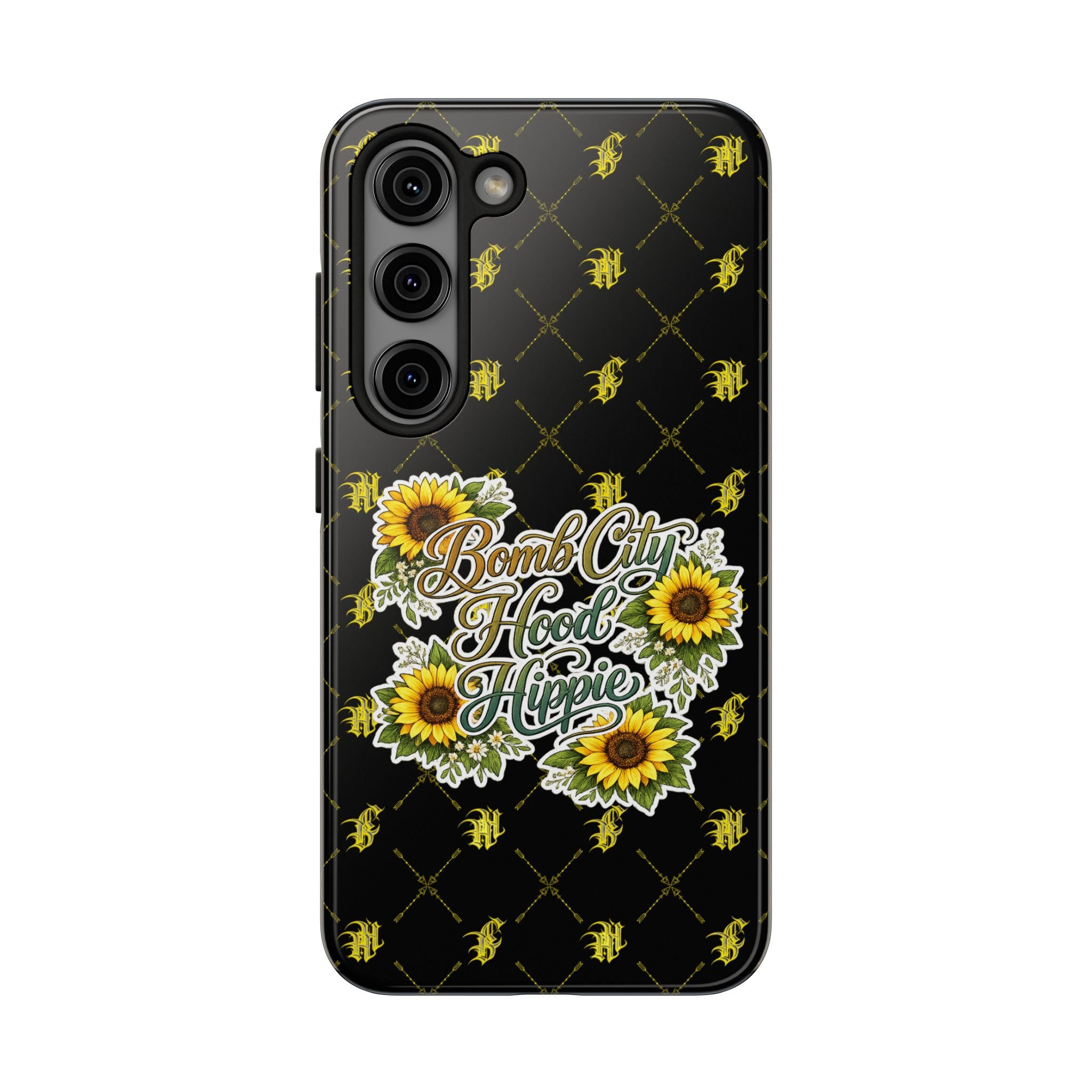 Tough Phone Case — "Bomb City Hood Hippie" Sunflower Protective Phone Cover