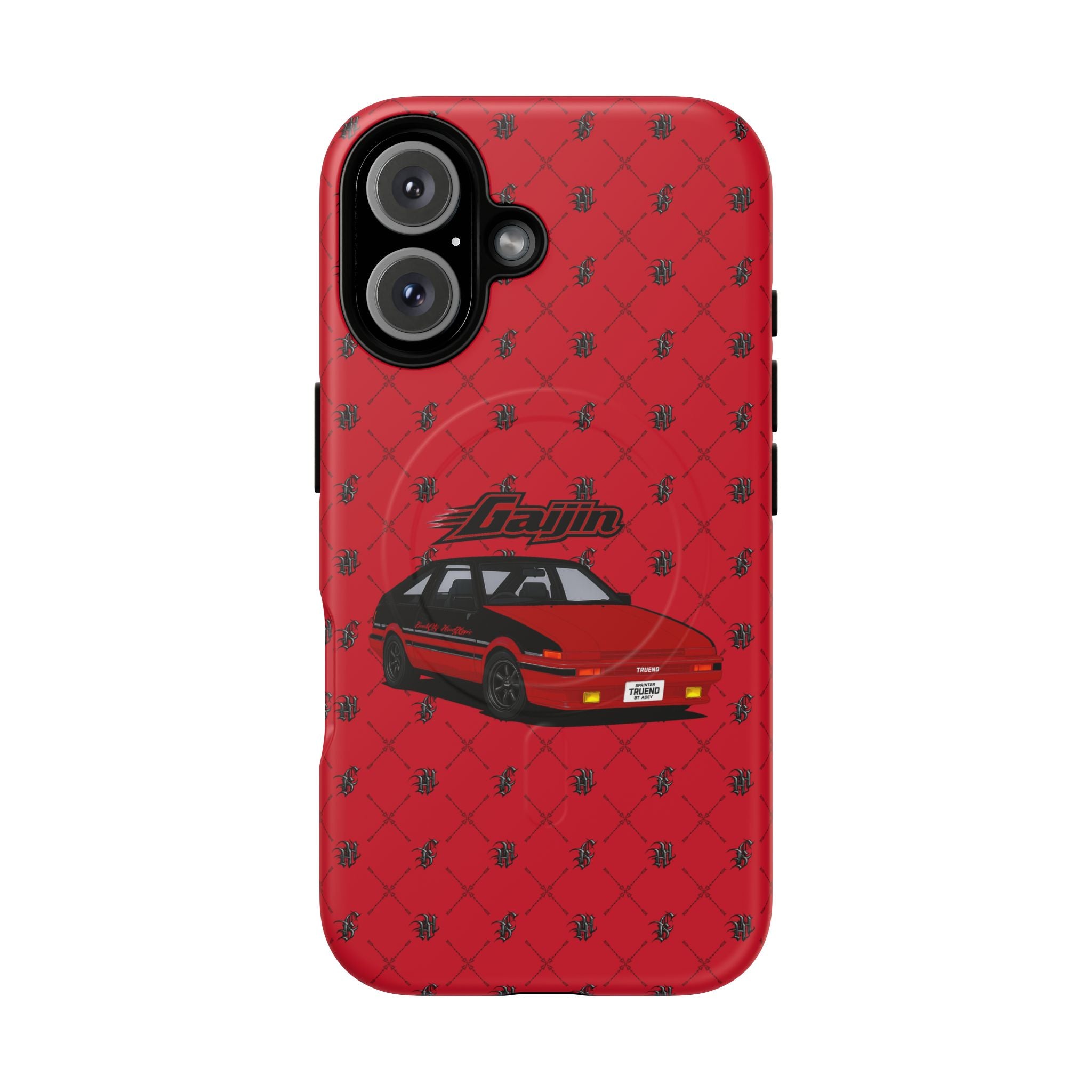 Red Retro Drift Car Tough Magnetic Phone Case — "Gajin" Graphic