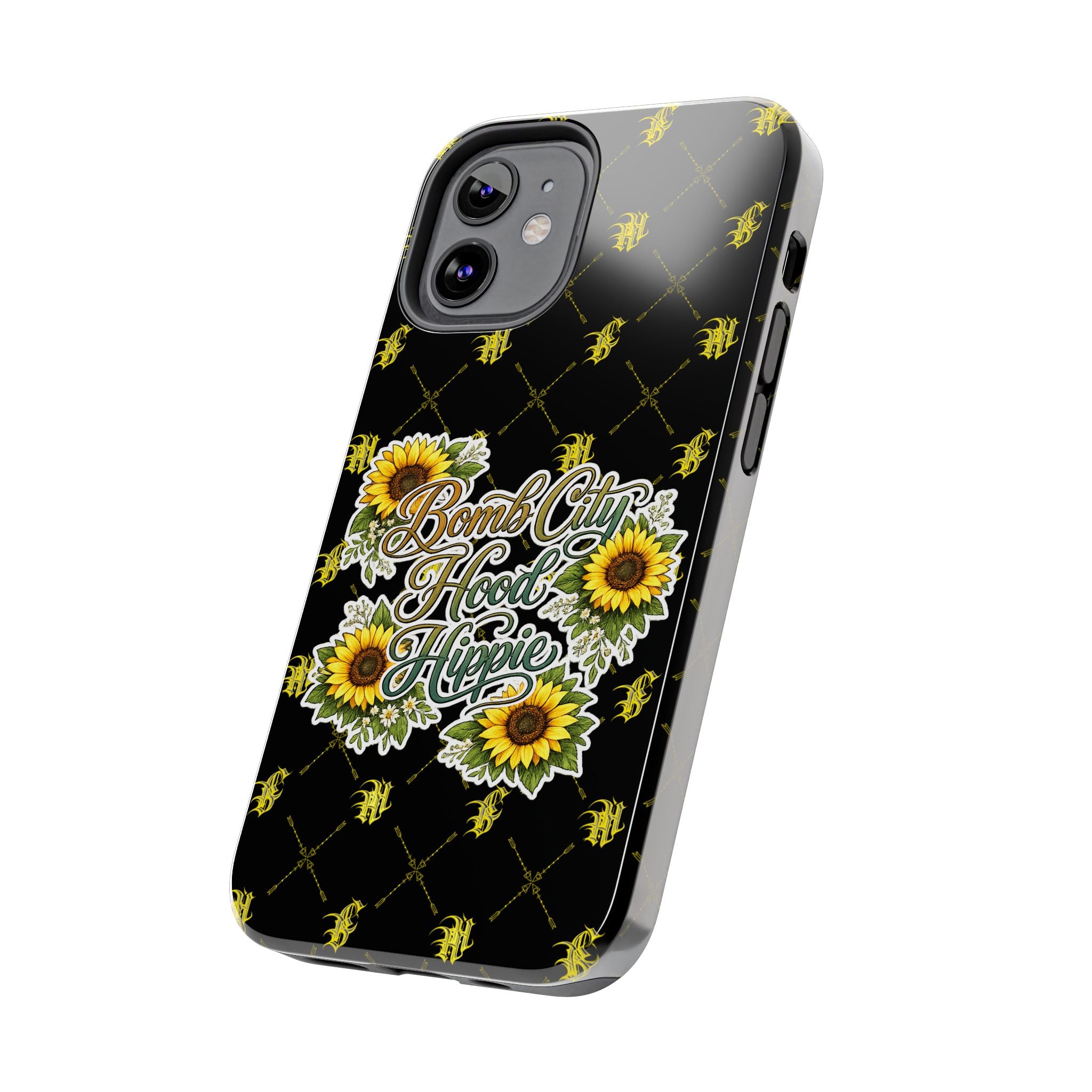 Tough Phone Case — "Bomb City Hood Hippie" Sunflower Protective Phone Cover