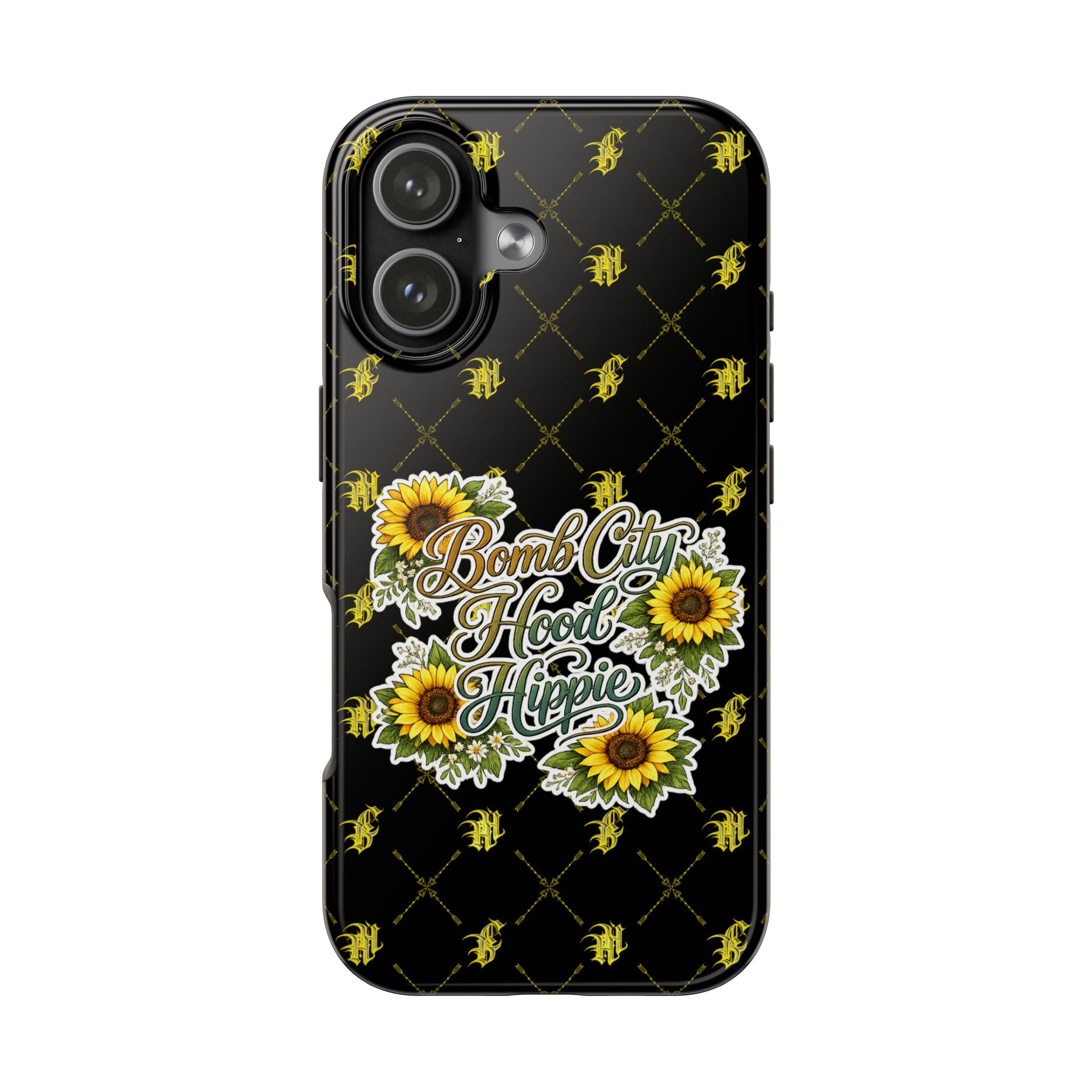 Tough Phone Case — "Bomb City Hood Hippie" Sunflower Protective Phone Cover