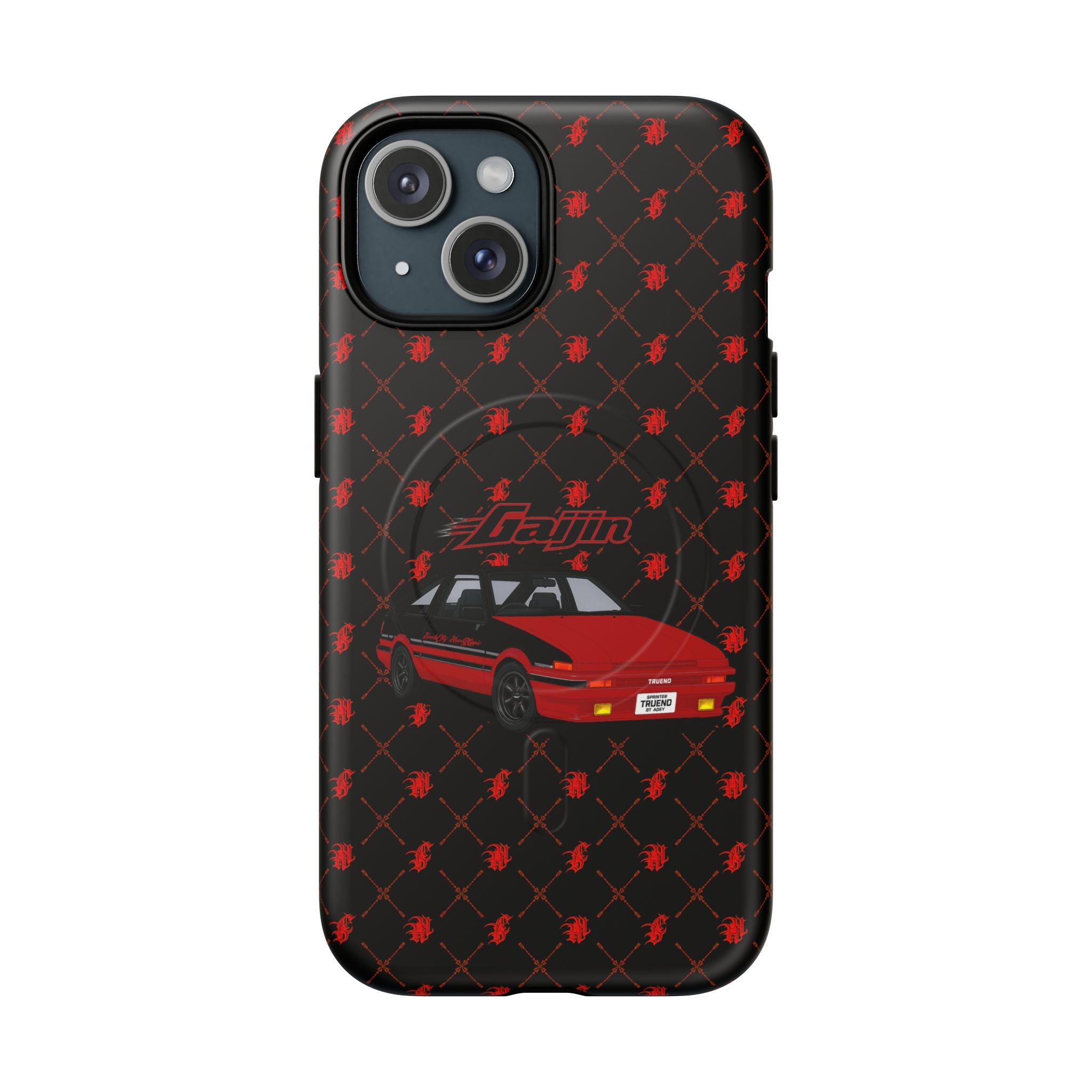 Retro Red Sports Car Tough Magnetic Phone Case — 'Ganja' Graphic
