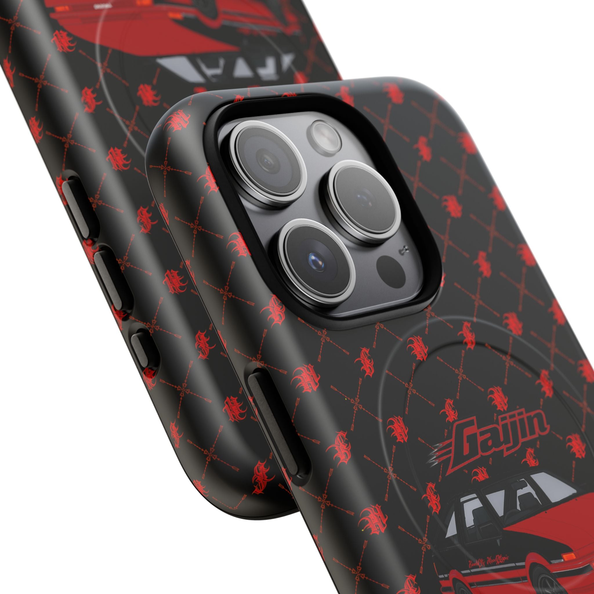 Retro Red Sports Car Tough Magnetic Phone Case — 'Ganja' Graphic