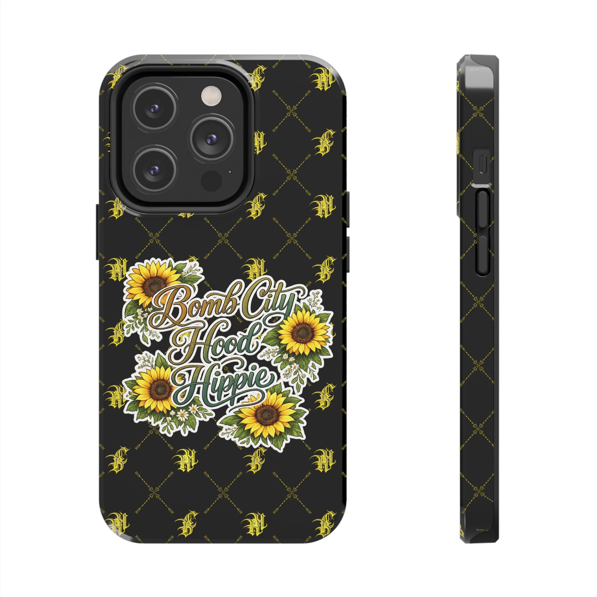 Tough Phone Case — "Bomb City Hood Hippie" Sunflower Protective Phone Cover