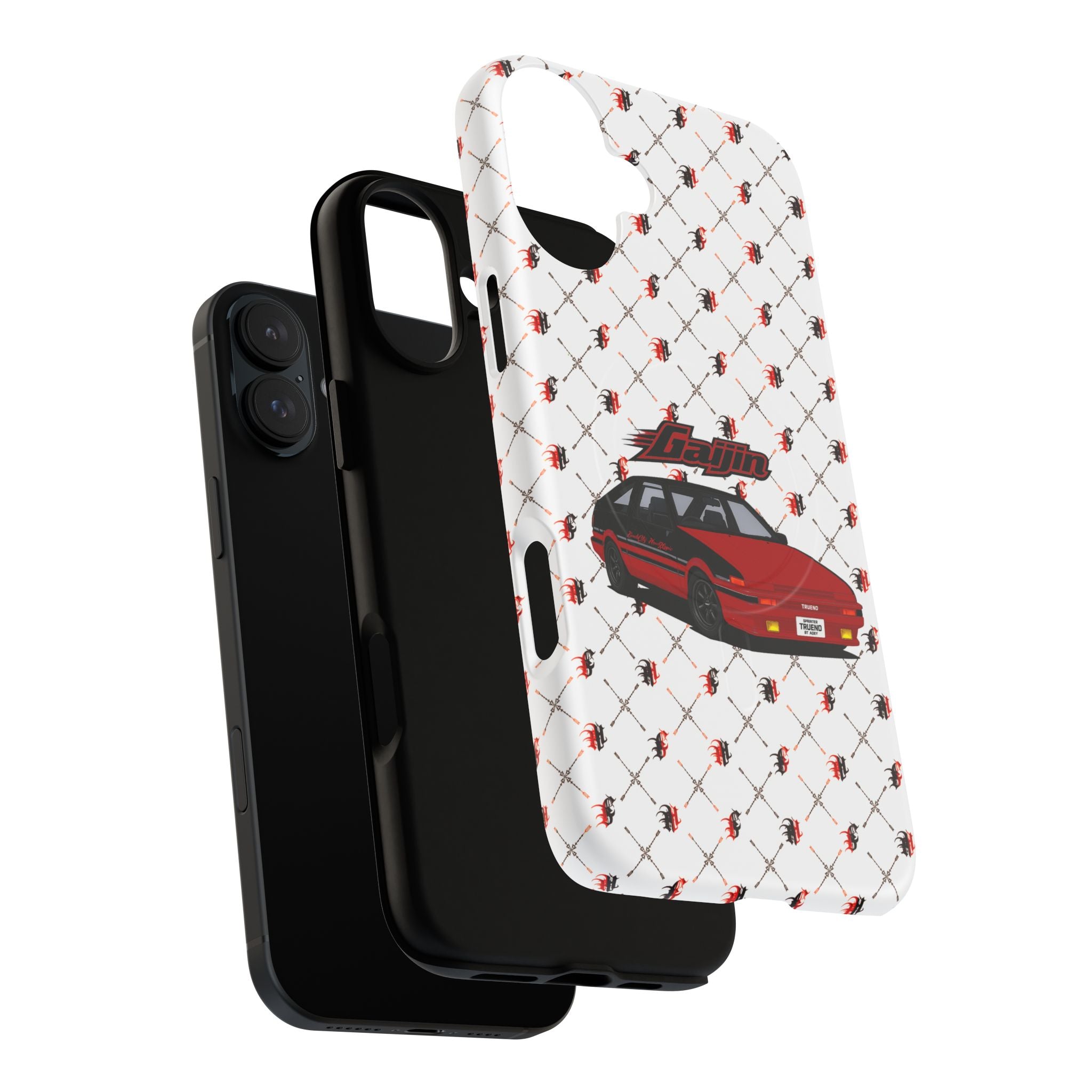 Car Graphic Magnetic Phone Case — Red JDM Hatchback Pattern