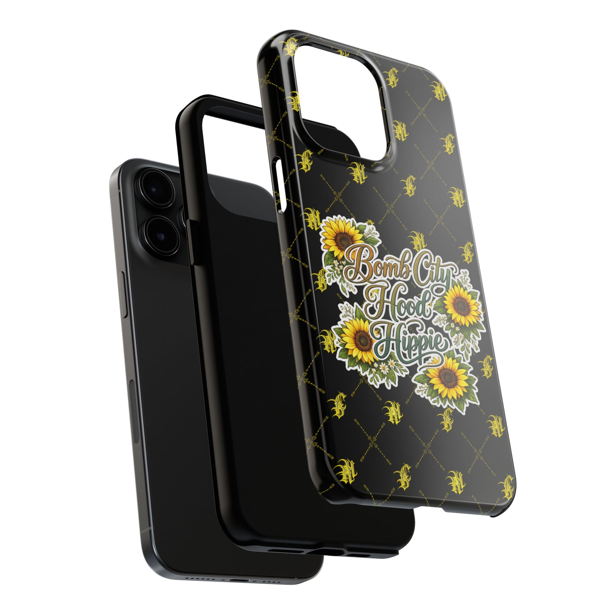 Tough Phone Case — "Bomb City Hood Hippie" Sunflower Protective Phone Cover