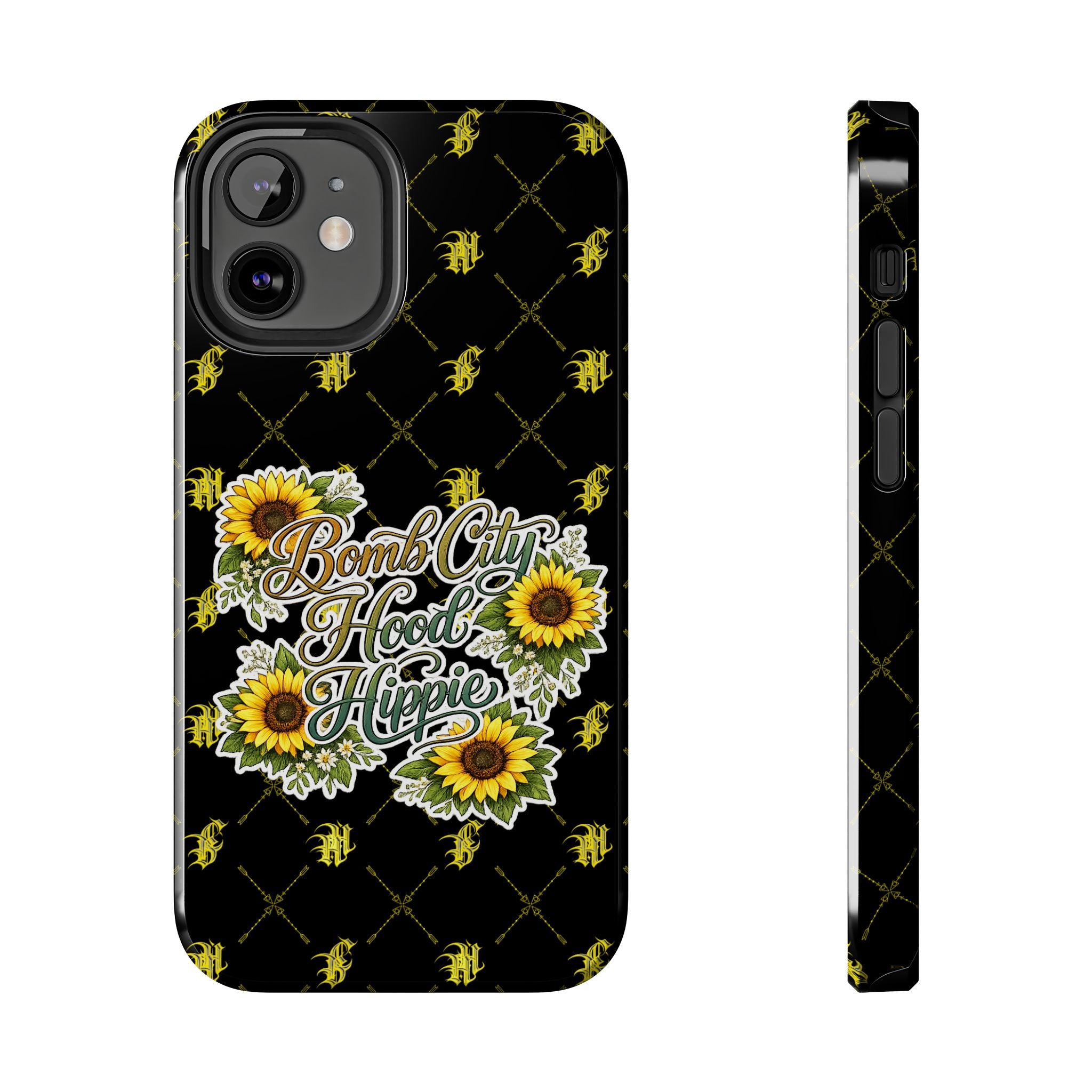 Tough Phone Case — "Bomb City Hood Hippie" Sunflower Protective Phone Cover
