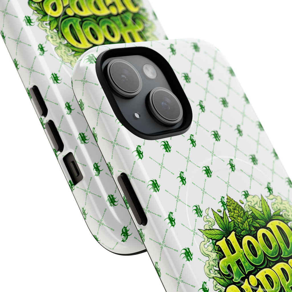 Hood Hippie Tough Magnetic Phone Case — Green Leaf Stash Design