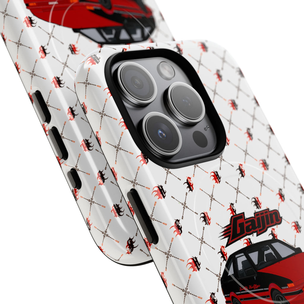 Car Graphic Magnetic Phone Case — Red JDM Hatchback Pattern
