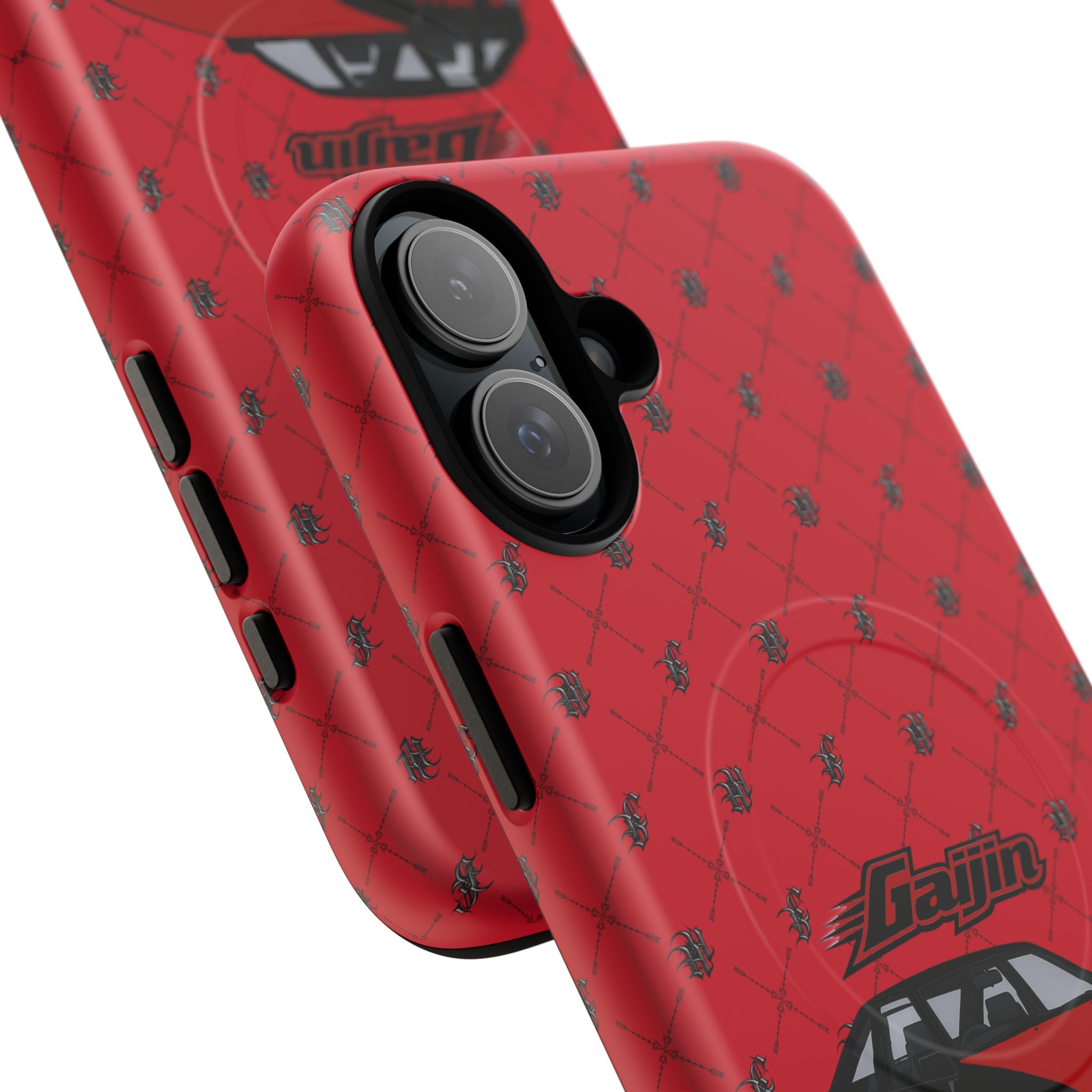 Red JDM Drift Car Magnetic Phone Case — 'Gaijin' Retro Racing Design