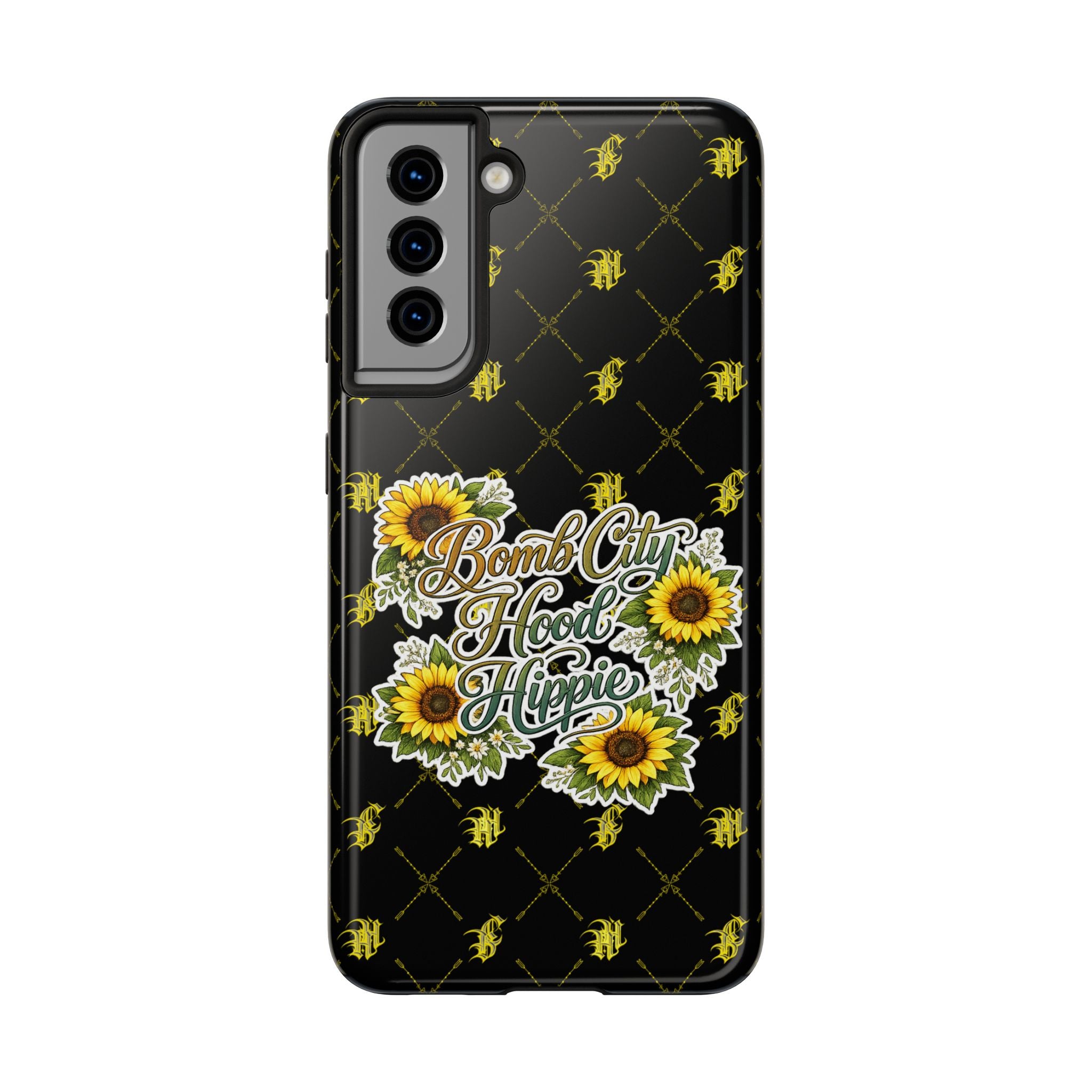 Tough Phone Case — "Bomb City Hood Hippie" Sunflower Protective Phone Cover