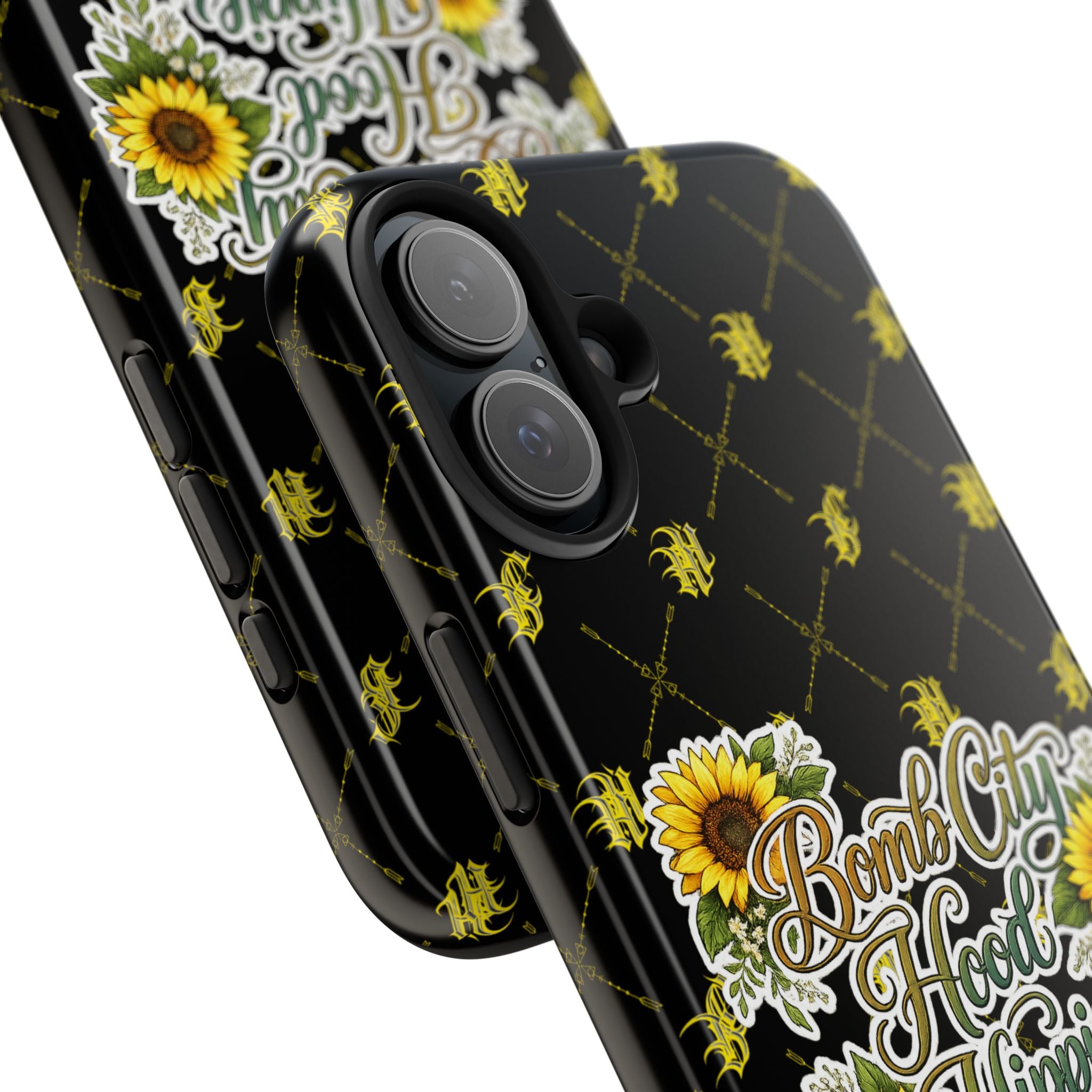 Tough Phone Case — "Bomb City Hood Hippie" Sunflower Protective Phone Cover