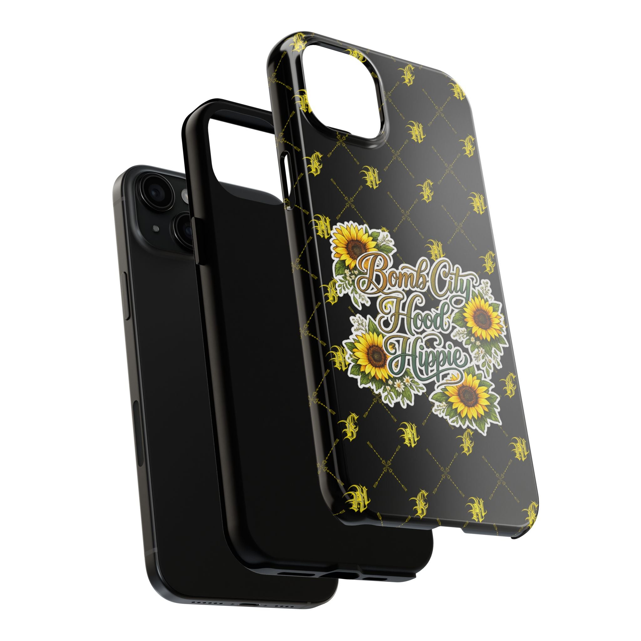 Tough Phone Case — "Bomb City Hood Hippie" Sunflower Protective Phone Cover