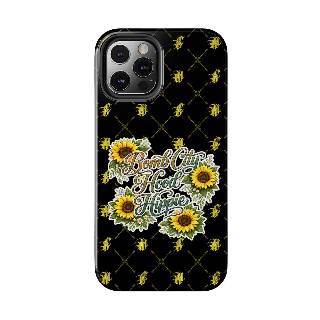 Tough Phone Case — "Bomb City Hood Hippie" Sunflower Protective Phone Cover