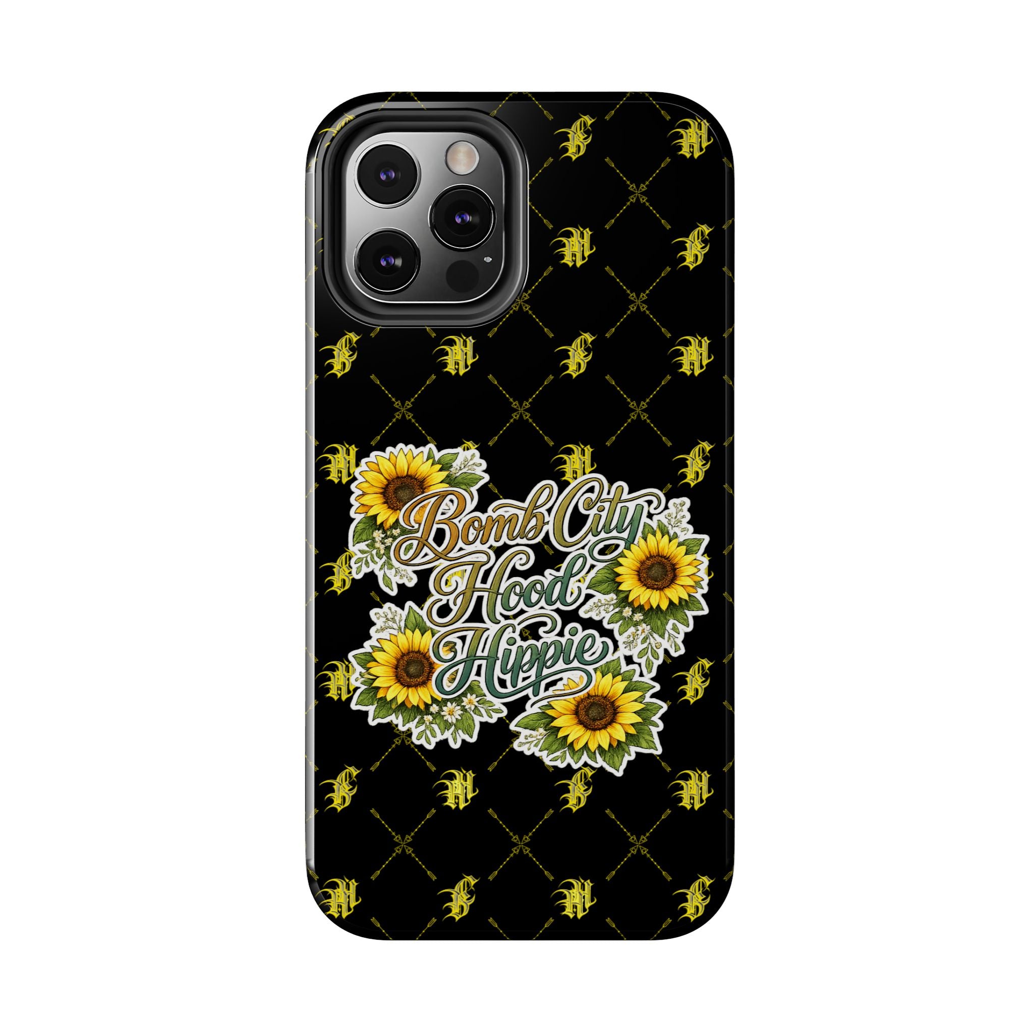Tough Phone Case — "Bomb City Hood Hippie" Sunflower Protective Phone Cover