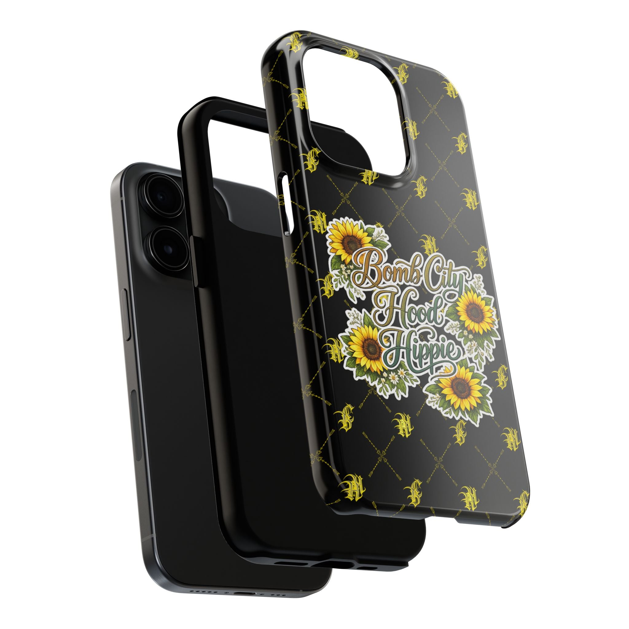 Tough Phone Case — "Bomb City Hood Hippie" Sunflower Protective Phone Cover
